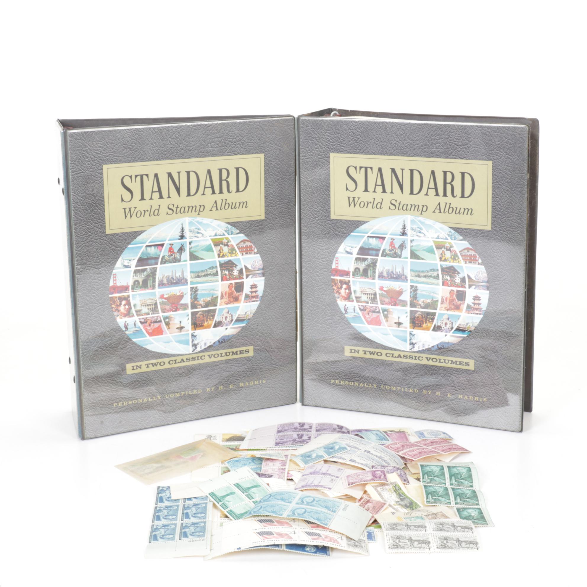 Harris Standard World Stamp Album with Stamps