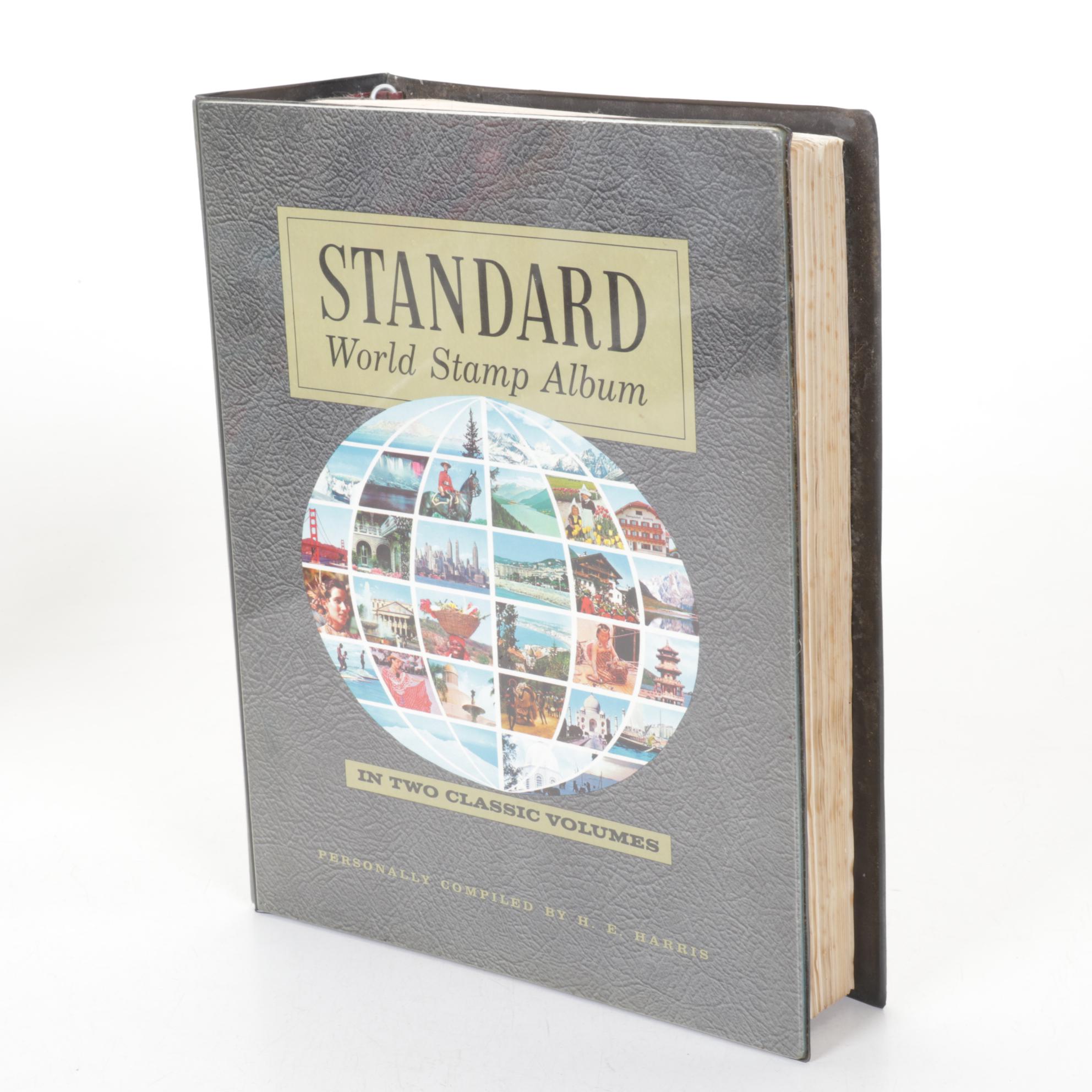 Harris Standard World Stamp Album with Stamps