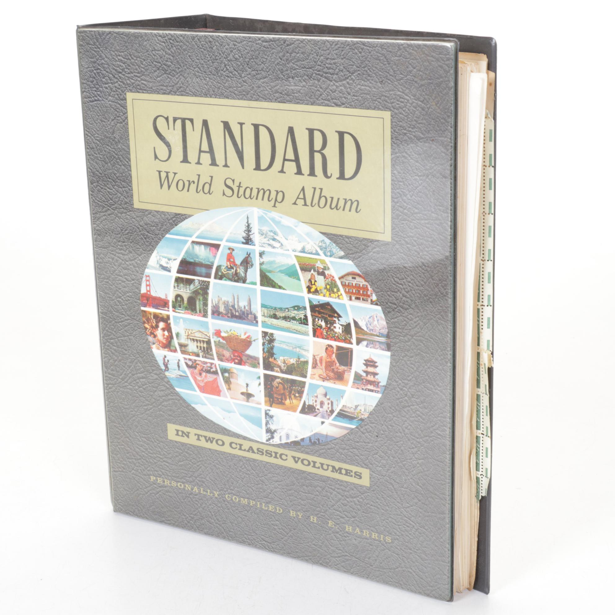 Harris Standard World Stamp Album with Stamps