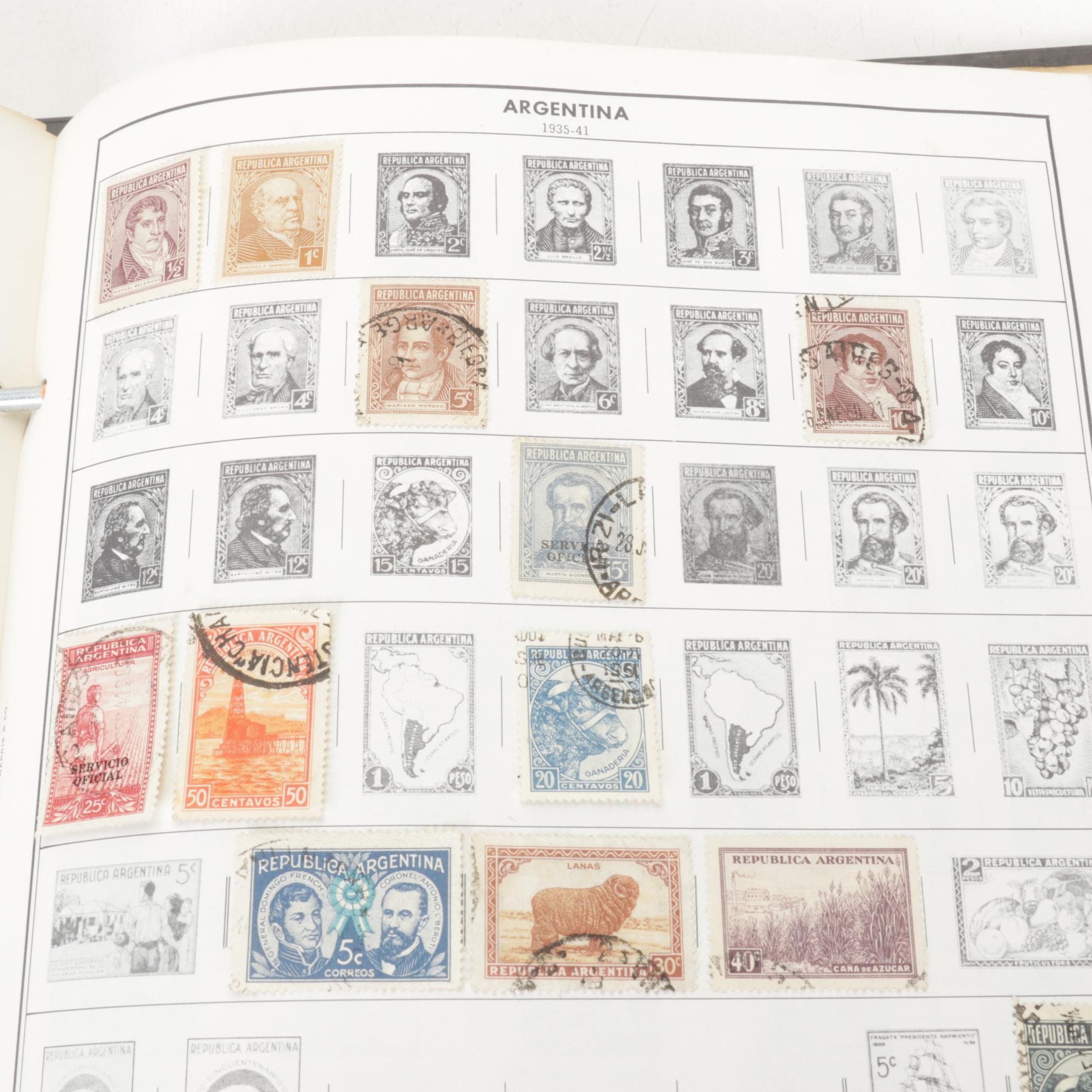 Harris Standard World Stamp Album with Stamps