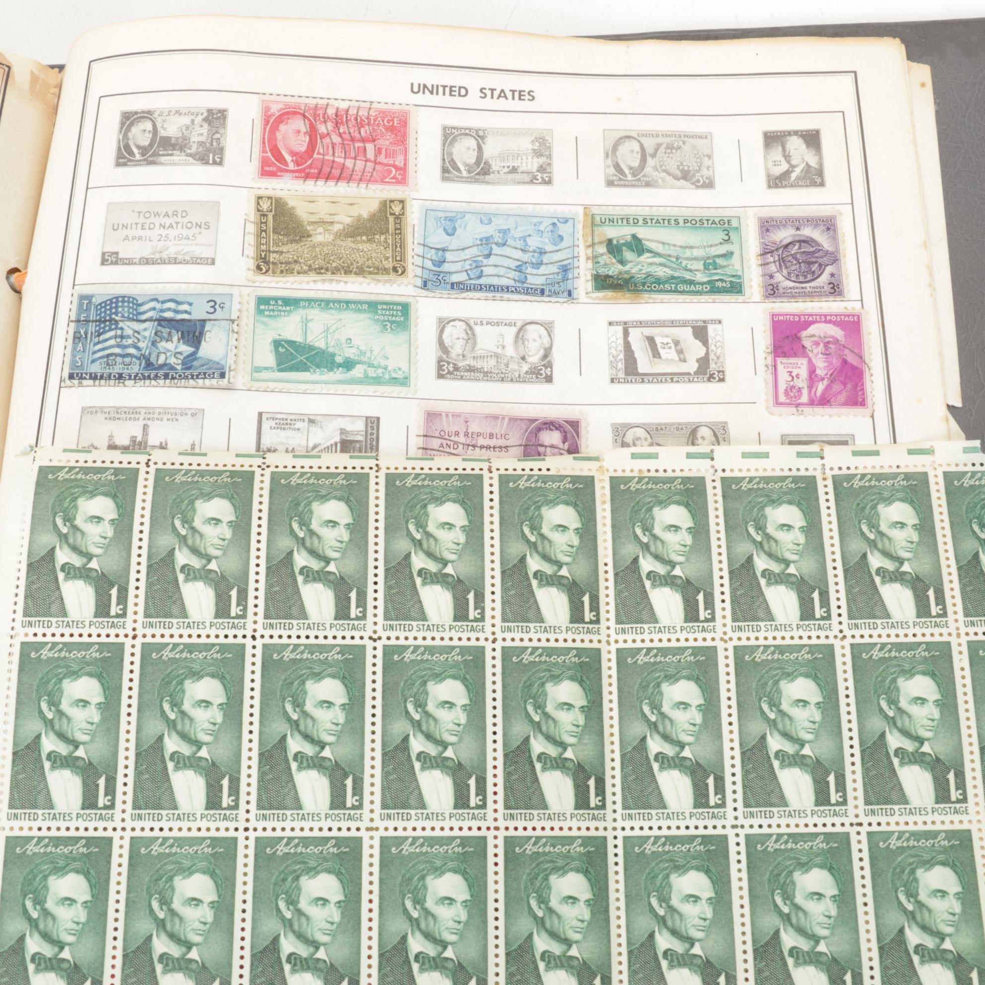 Harris Standard World Stamp Album with Stamps