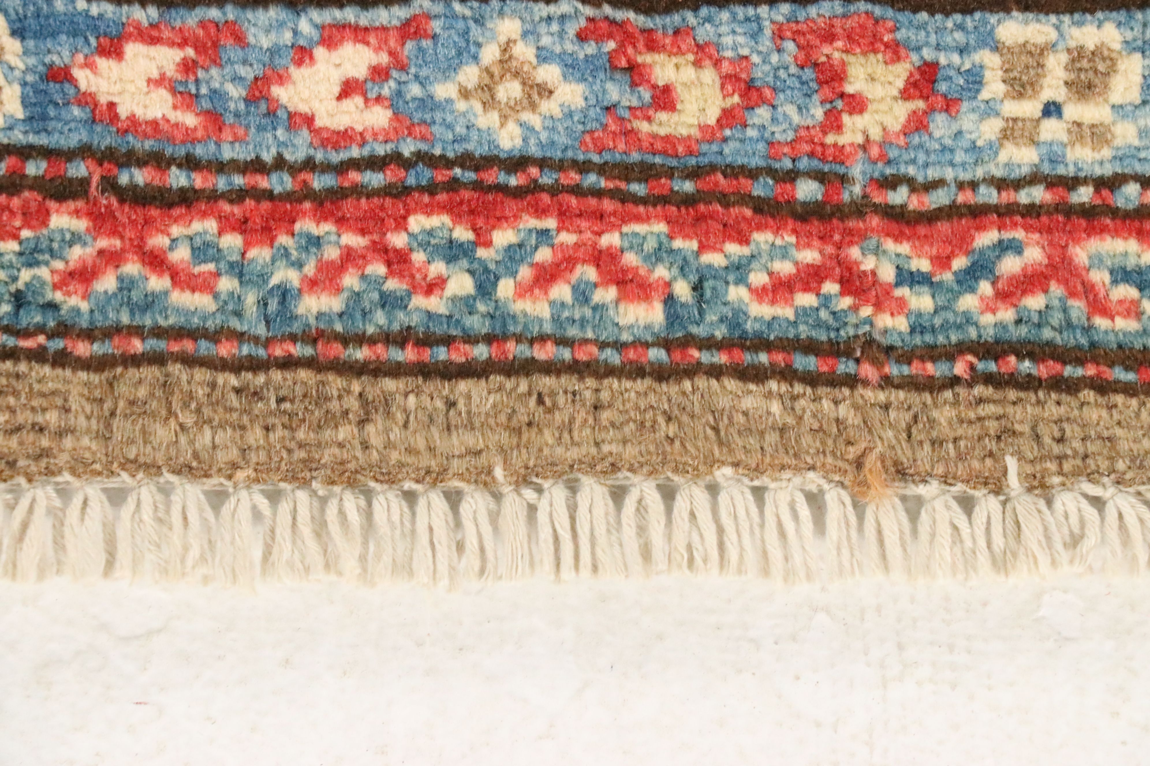 4' x 5'2 Hand-Knotted Pakistani Kazak Area Rug