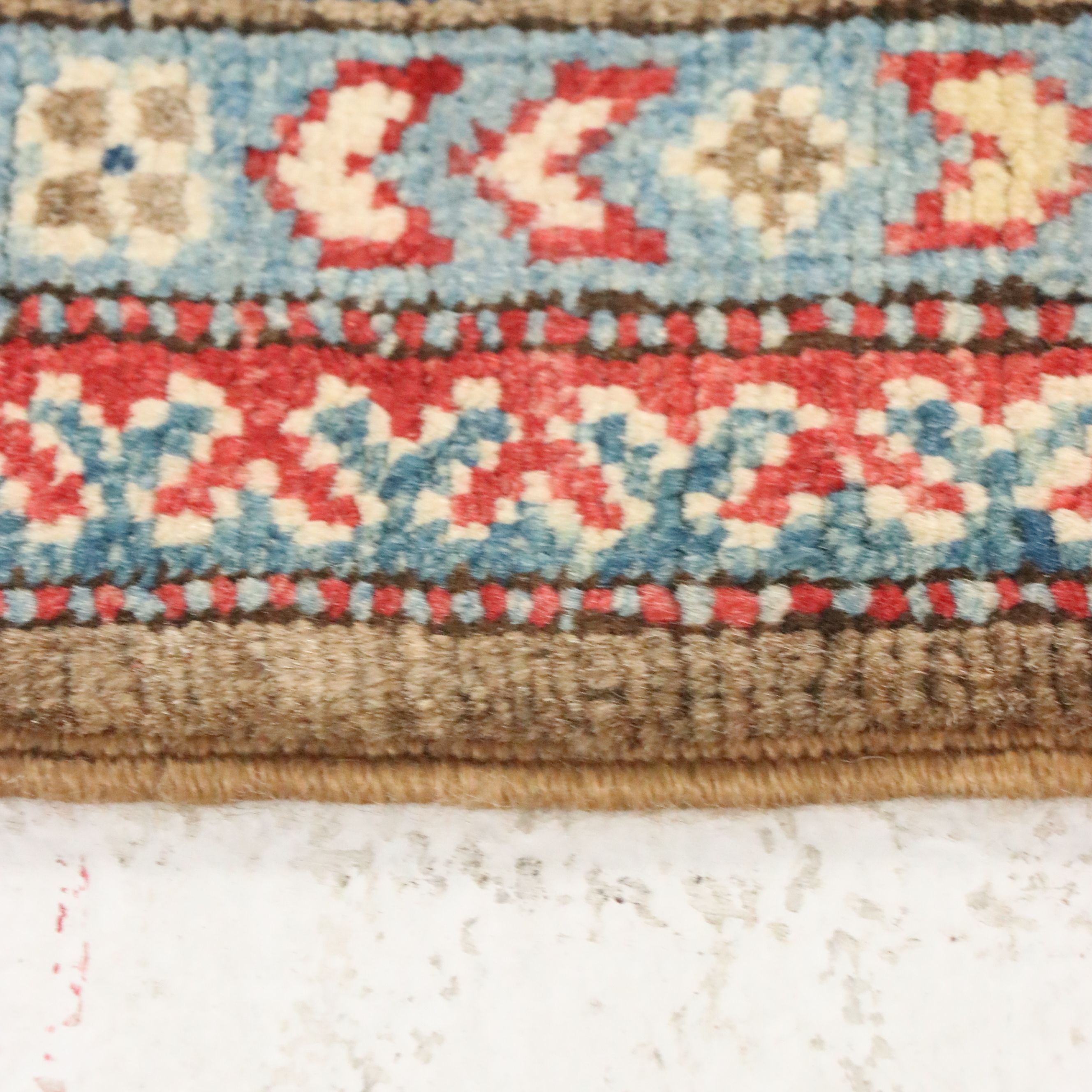 4' x 5'2 Hand-Knotted Pakistani Kazak Area Rug