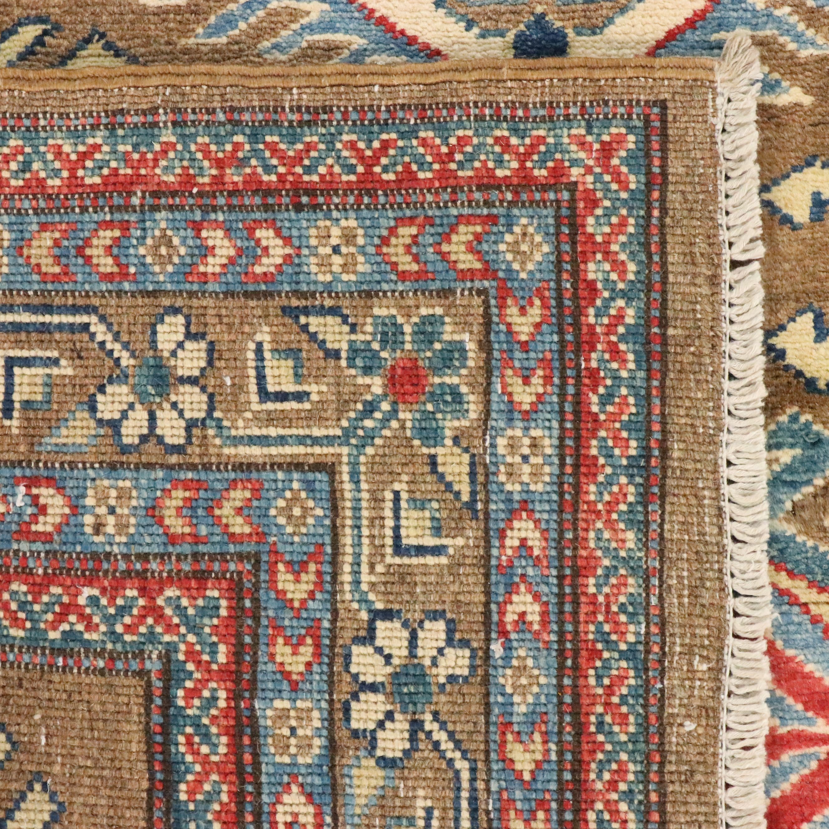 4' x 5'2 Hand-Knotted Pakistani Kazak Area Rug