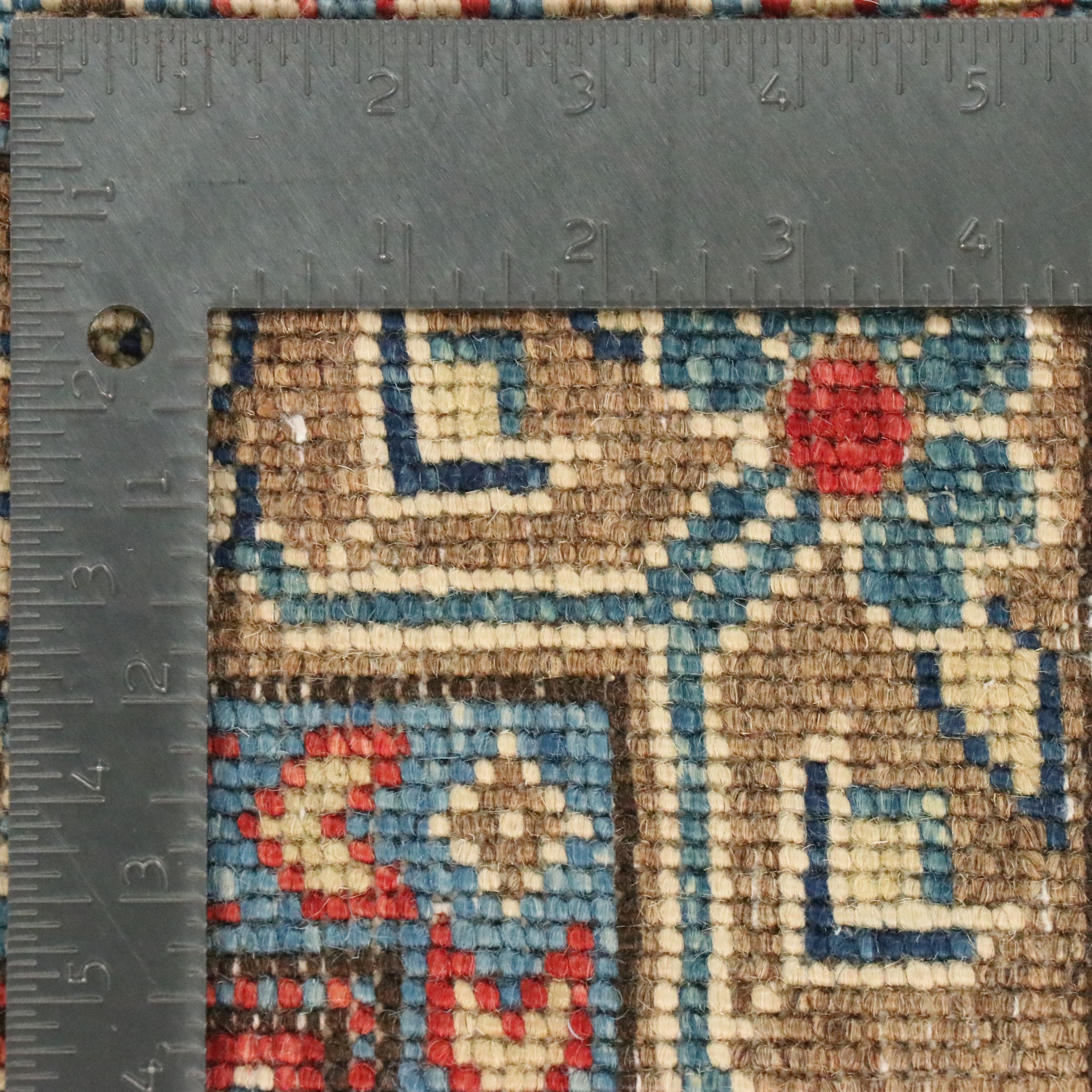 4' x 5'2 Hand-Knotted Pakistani Kazak Area Rug