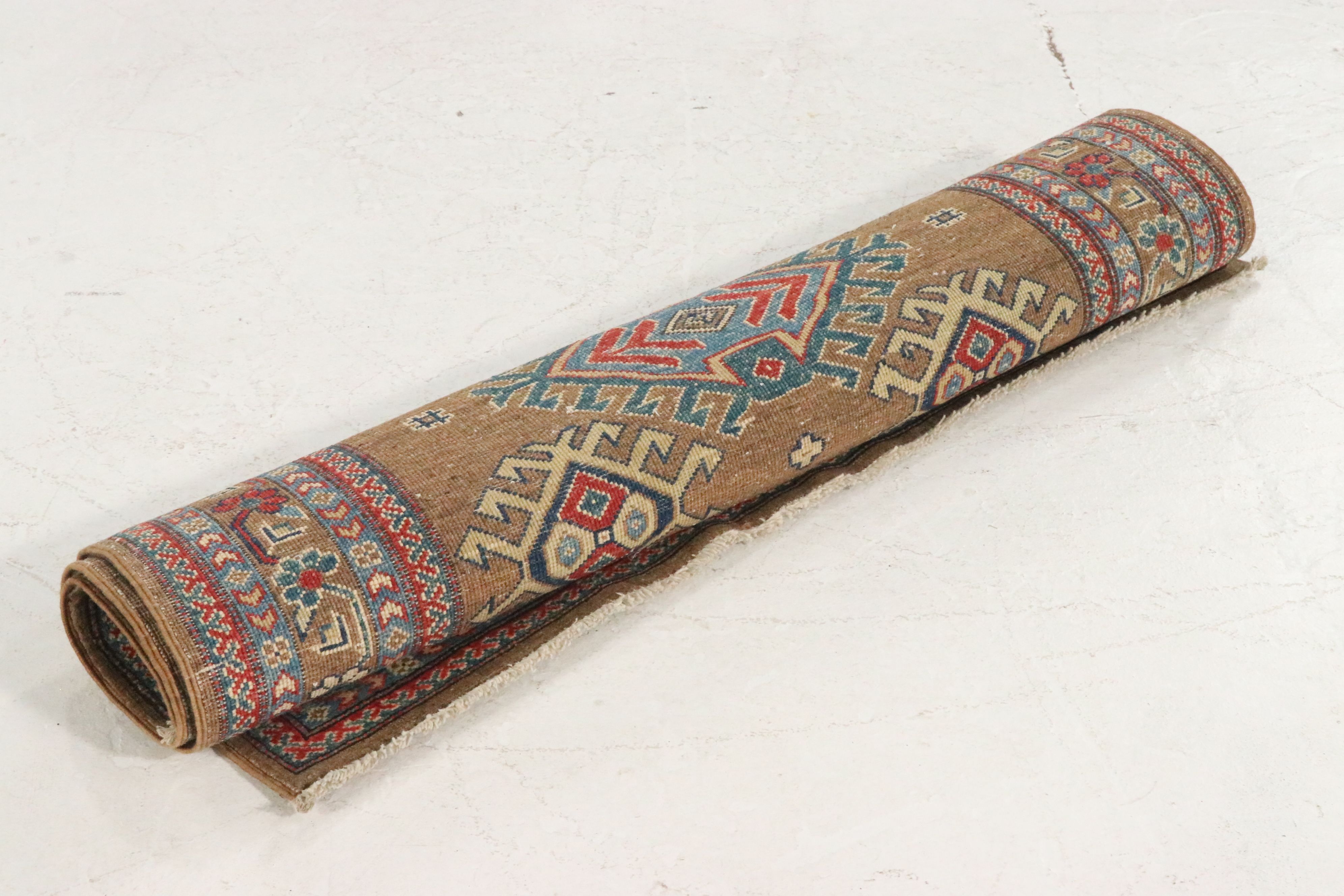 4' x 5'2 Hand-Knotted Pakistani Kazak Area Rug