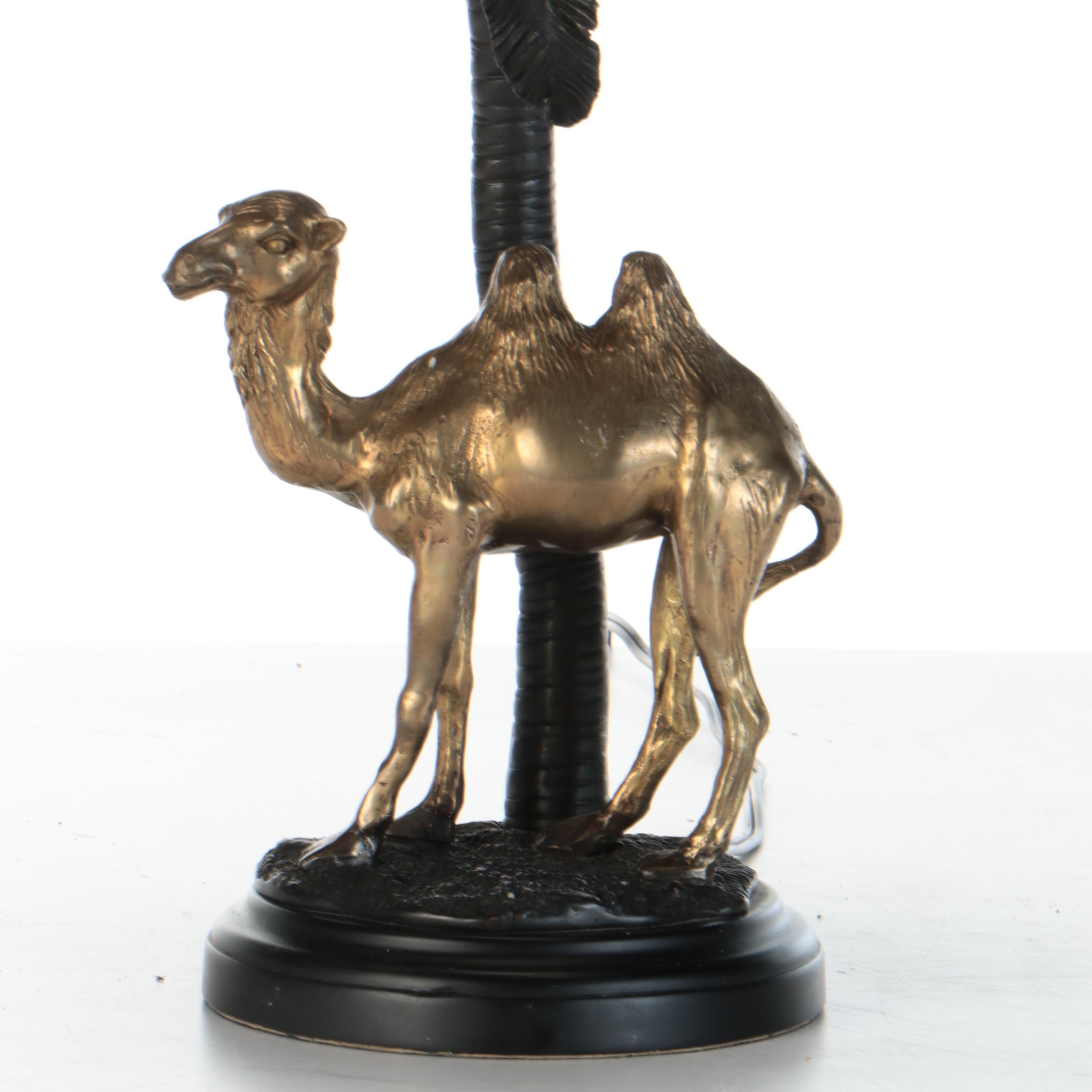 Oriental Accent Brass Camel at Oasis Table Lamp