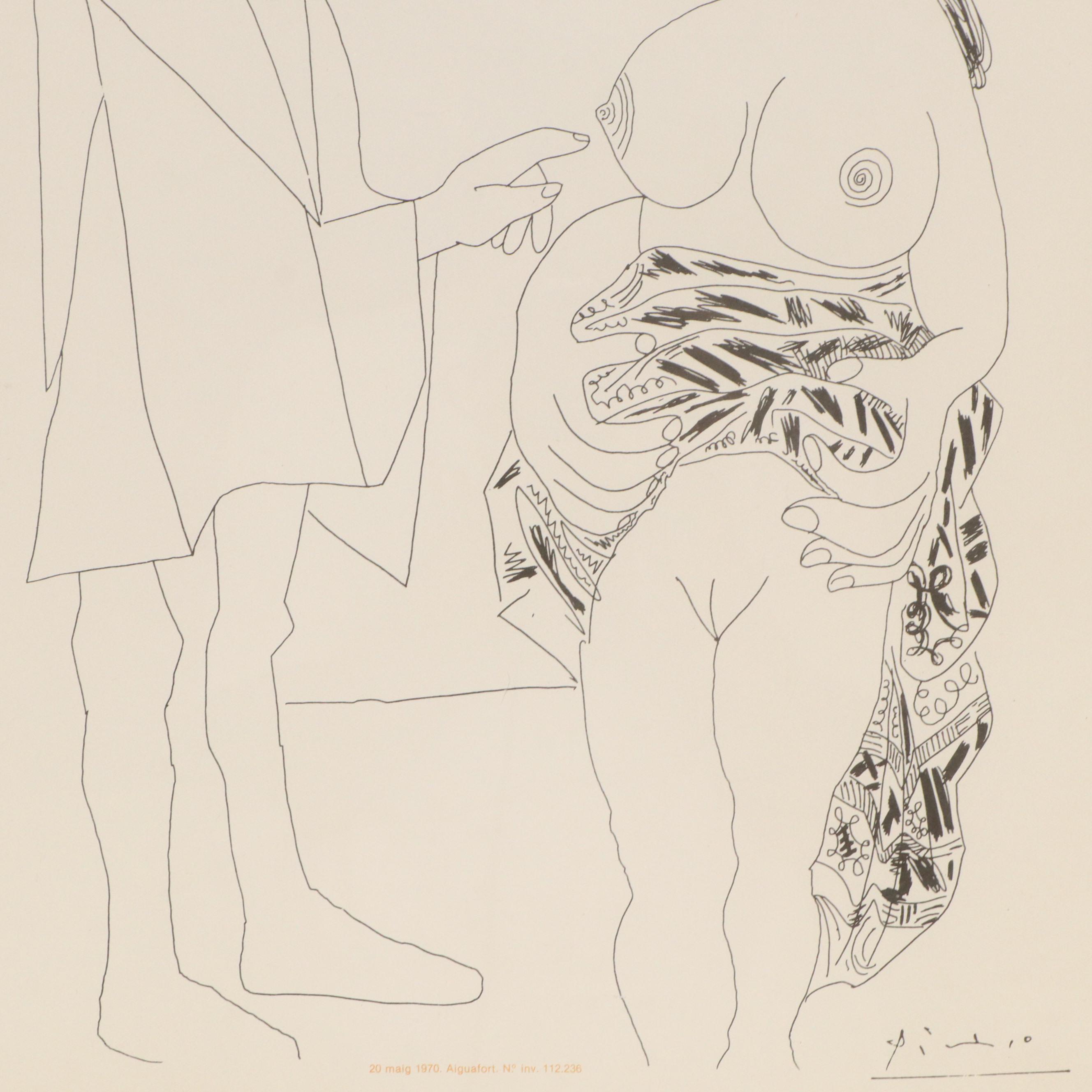 Exhibition Lithograph Poster After Pablo Picasso "Darrers Gravats"