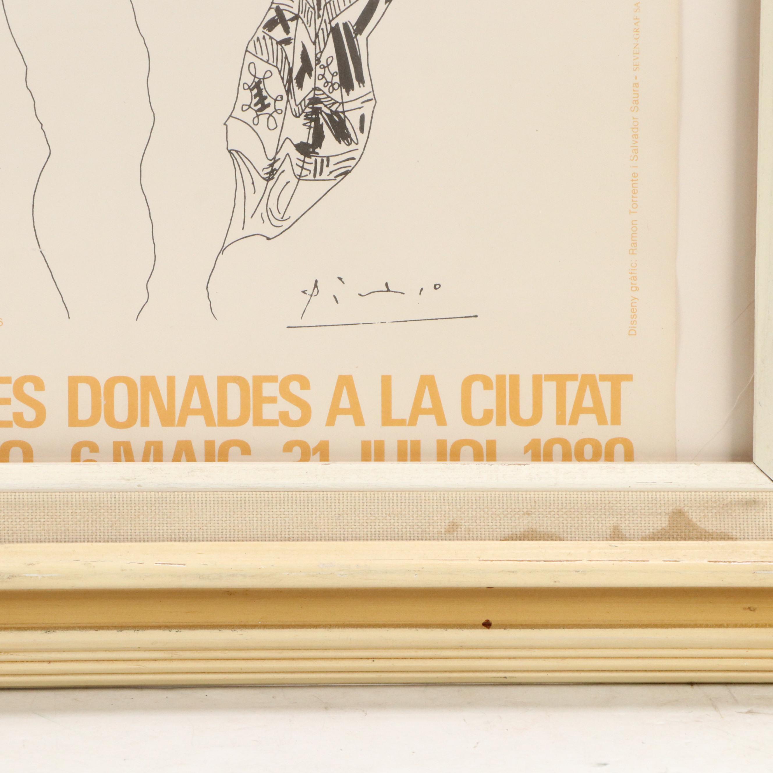 Exhibition Lithograph Poster After Pablo Picasso "Darrers Gravats"