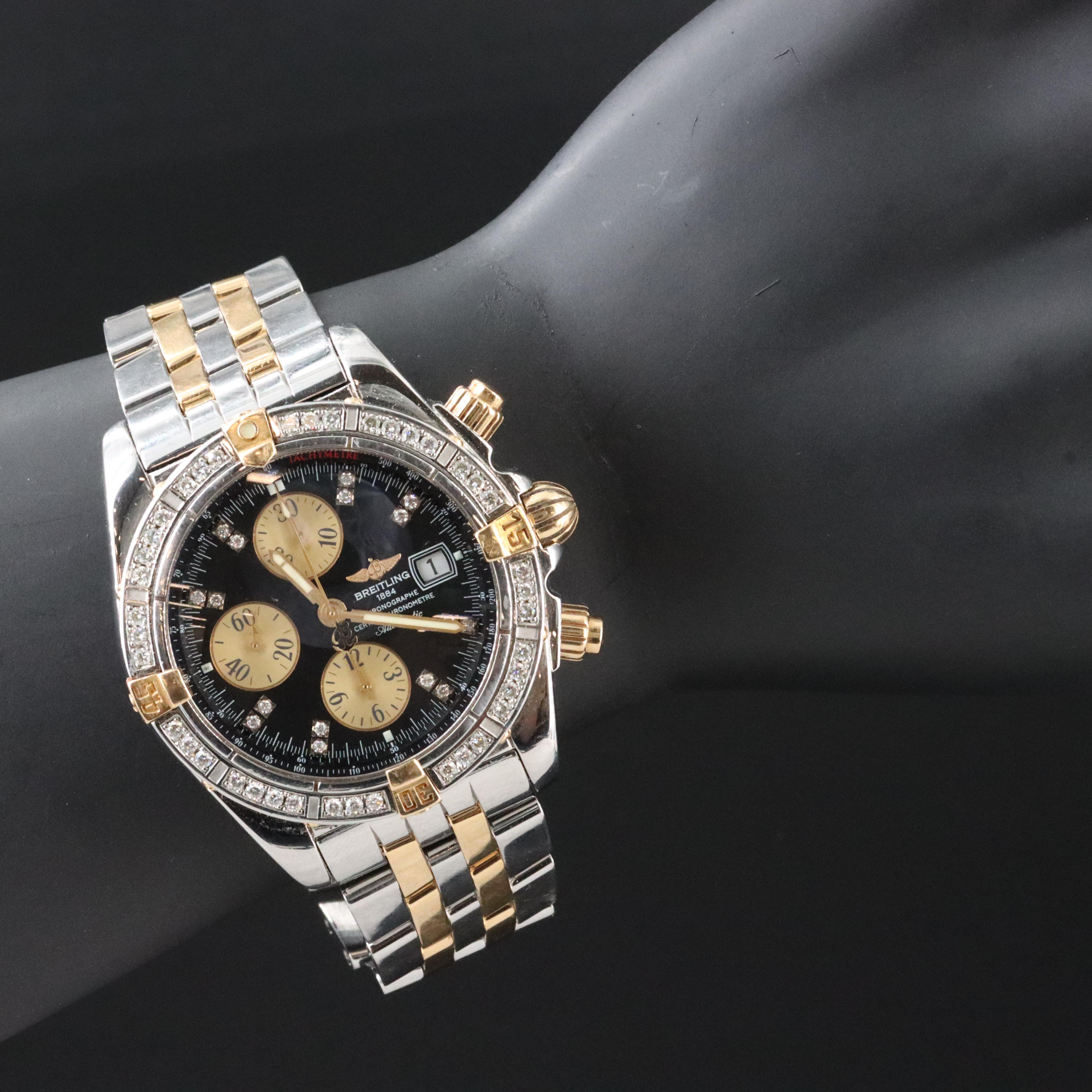 Breitling Chronomat Evolution Custom Diamond 18K and Stainless Steel Watch