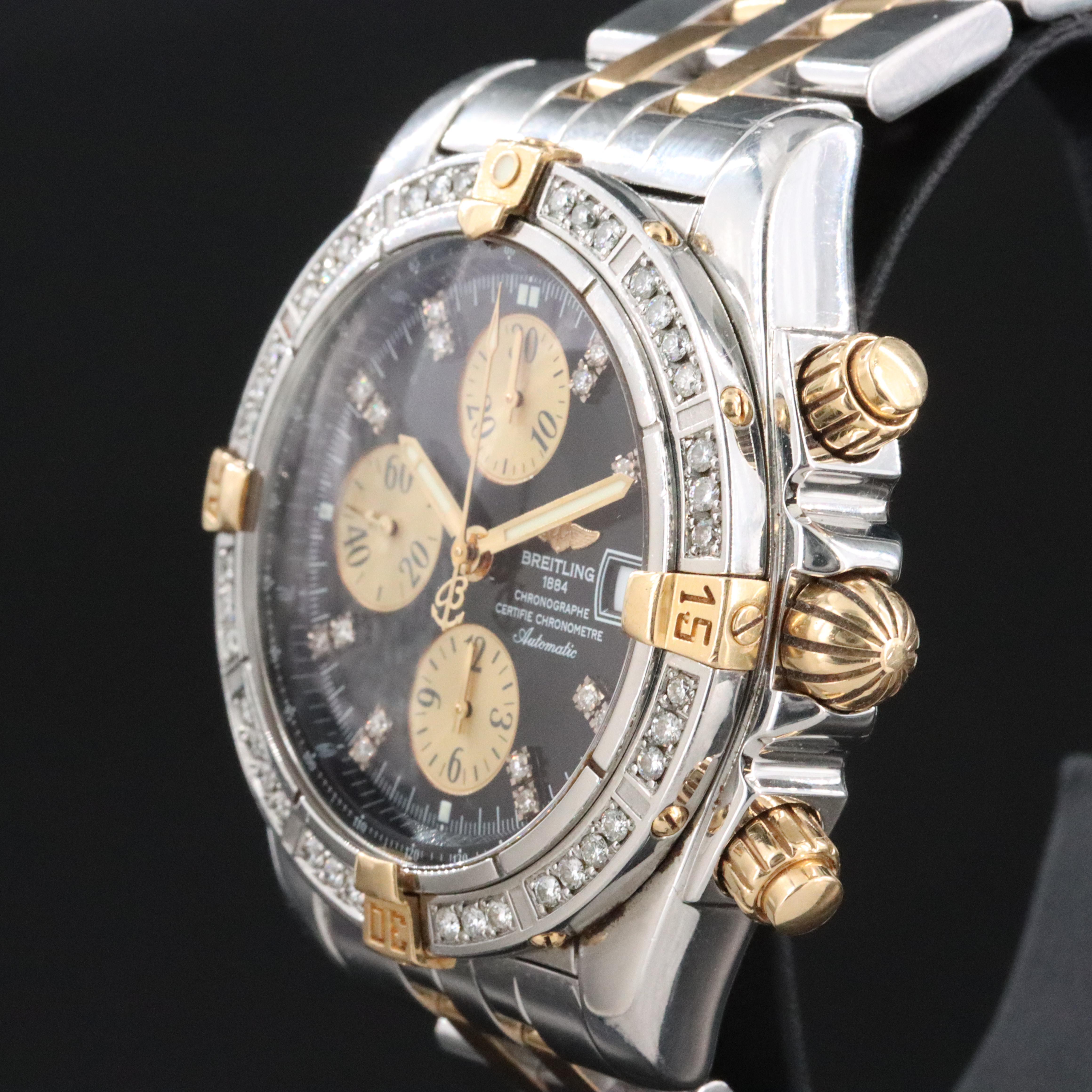 Breitling Chronomat Evolution Custom Diamond 18K and Stainless Steel Watch