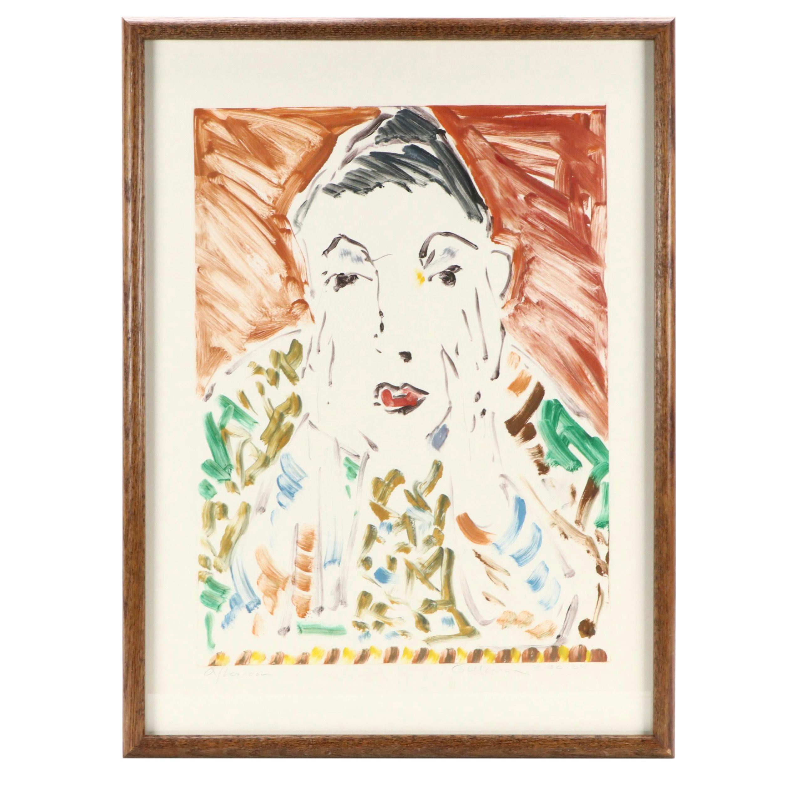 Gillian Expressionist Portrait Color Monotype "Afternoon," 2004
