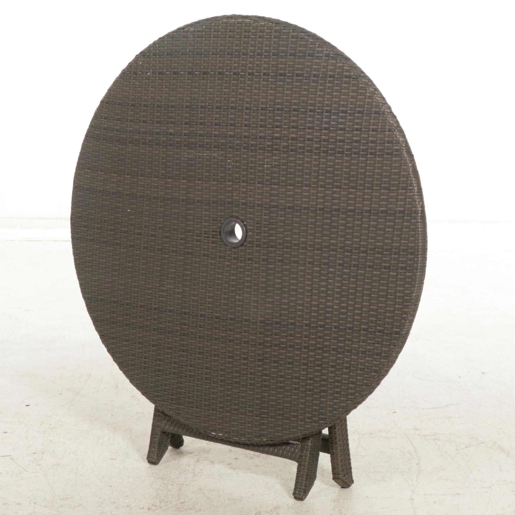 Frontgate PE Rattan Wicker Folding Patio Dining Table and Chairs