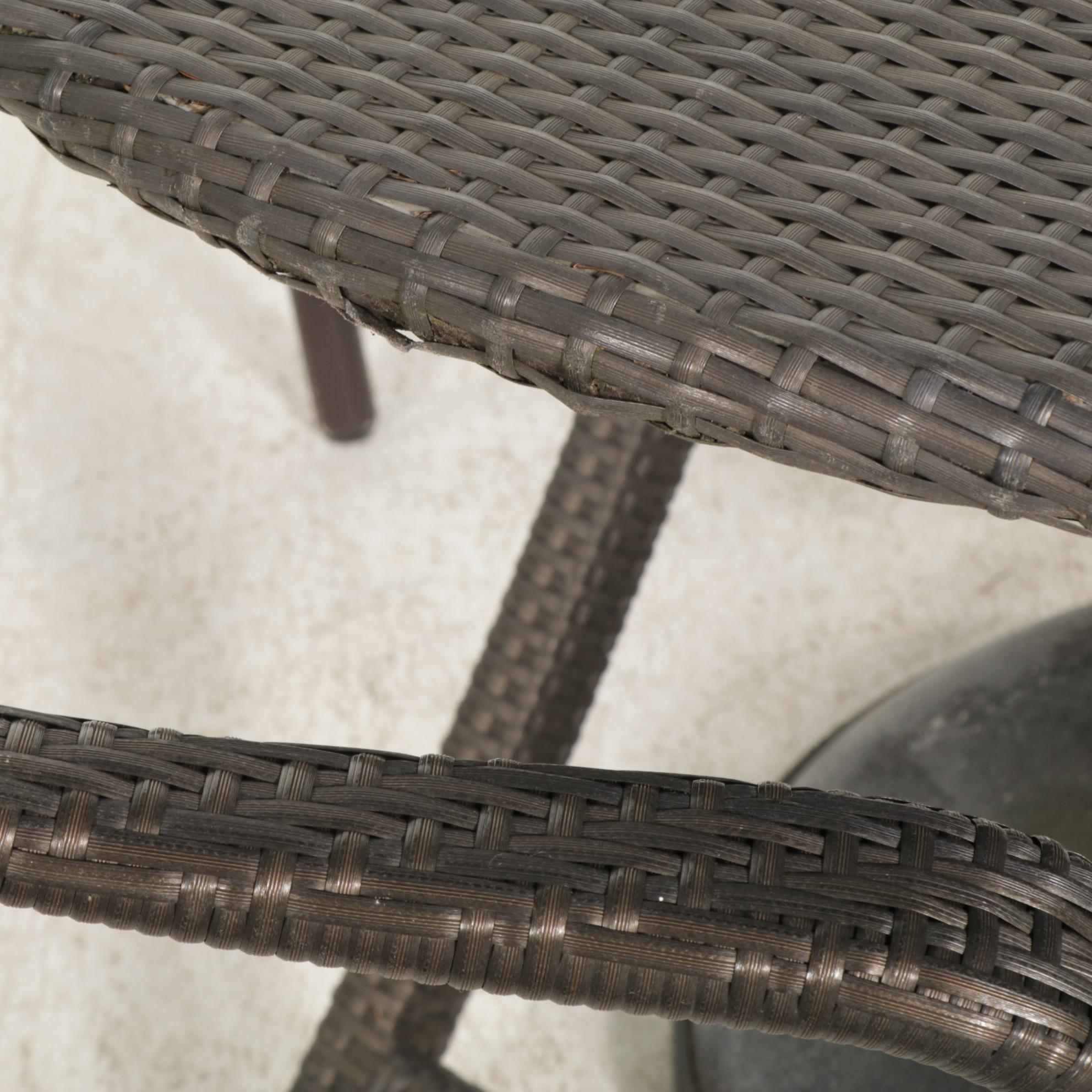 Frontgate PE Rattan Wicker Folding Patio Dining Table and Chairs