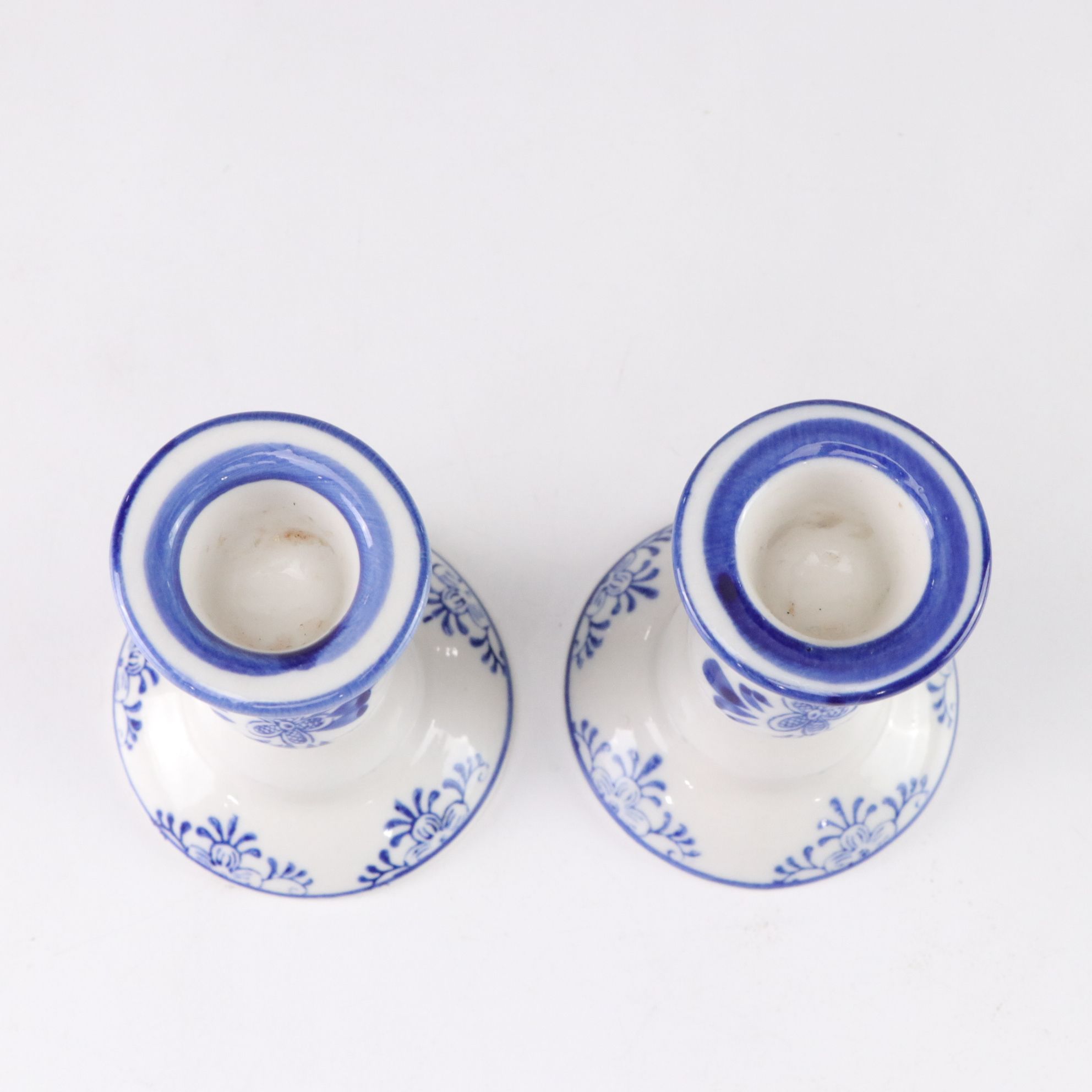 Delft Blue Crocus Planters, Candlesticks & Decorative Boxes with Windmill Motif