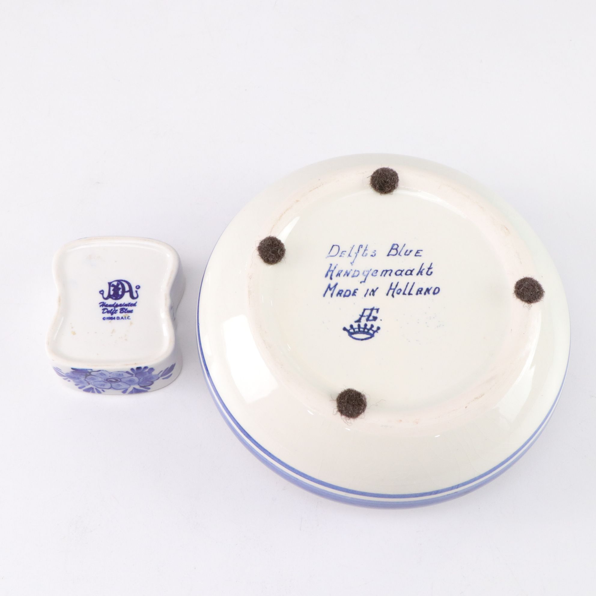 Delft Blue Crocus Planters, Candlesticks & Decorative Boxes with Windmill Motif