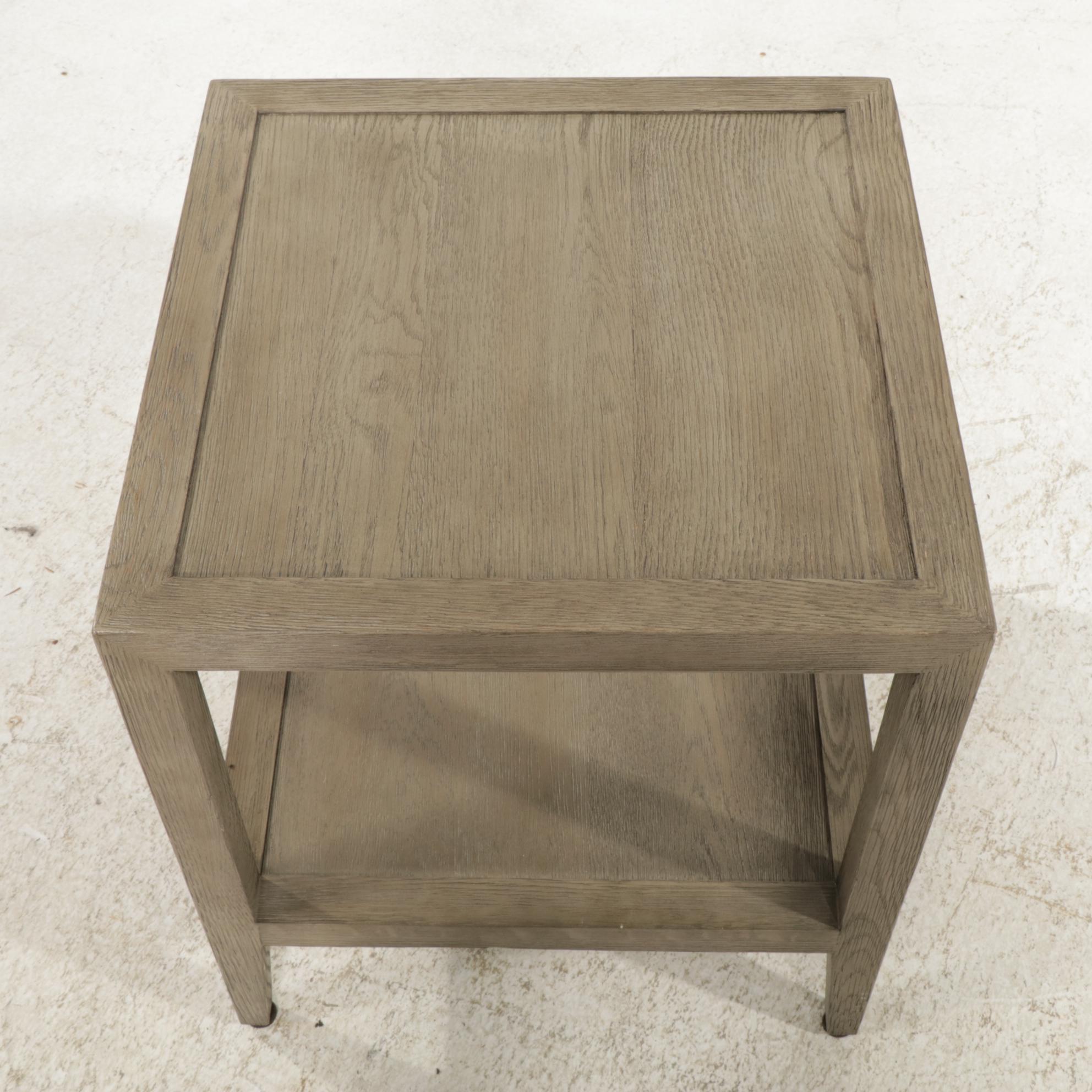 RH Grey "French Contemporary" Oak Side Table, 2021