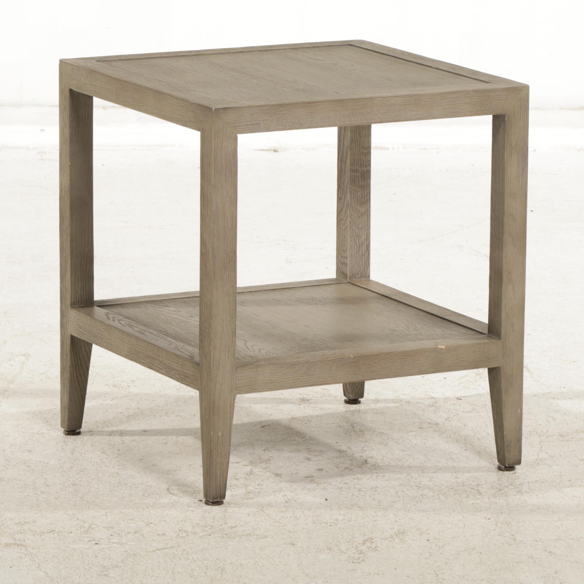 RH Grey "French Contemporary" Oak Side Table, 2021