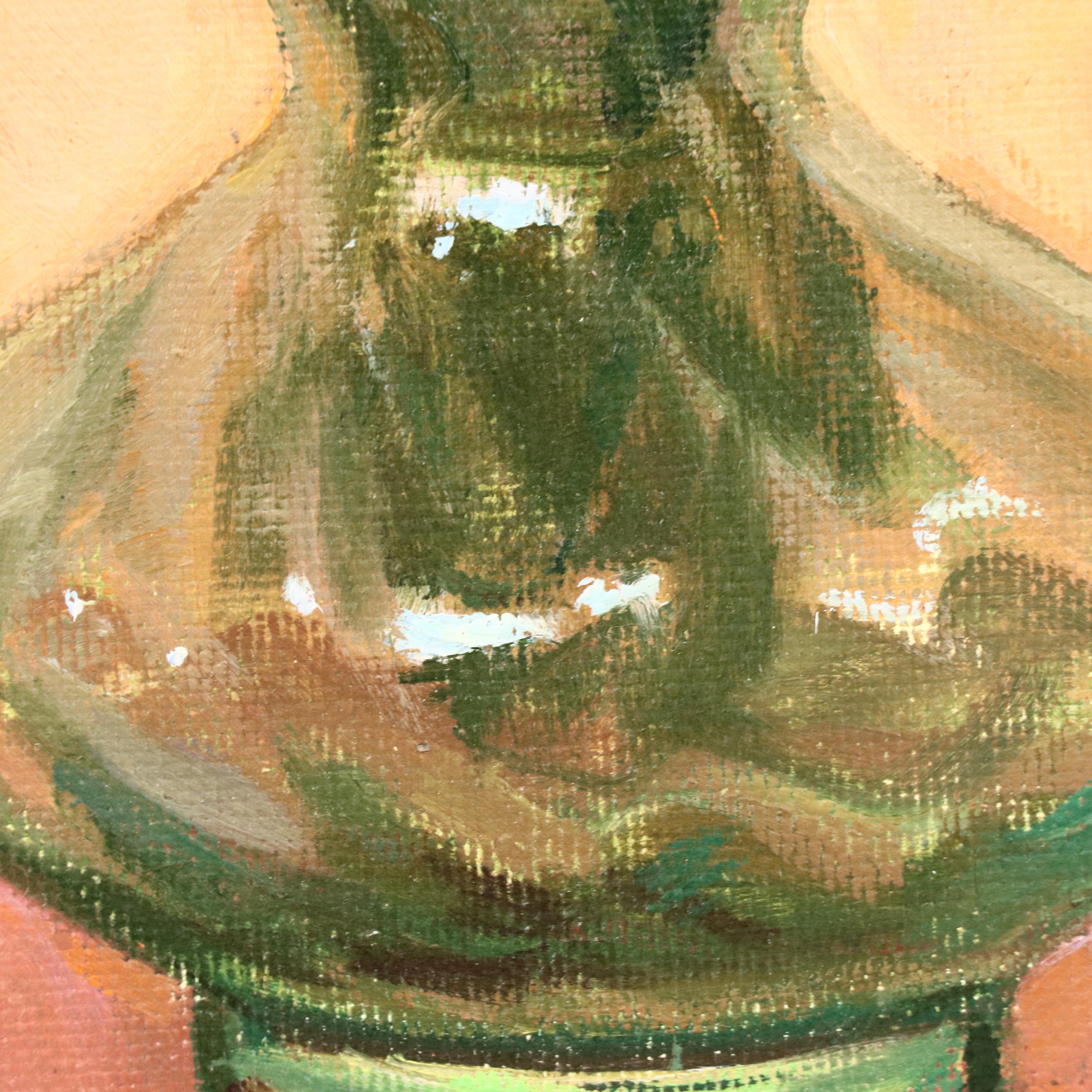 Sibijakova Ludmila Floral Still Life Oil Painting of Tulips "тюльпаны," 1964