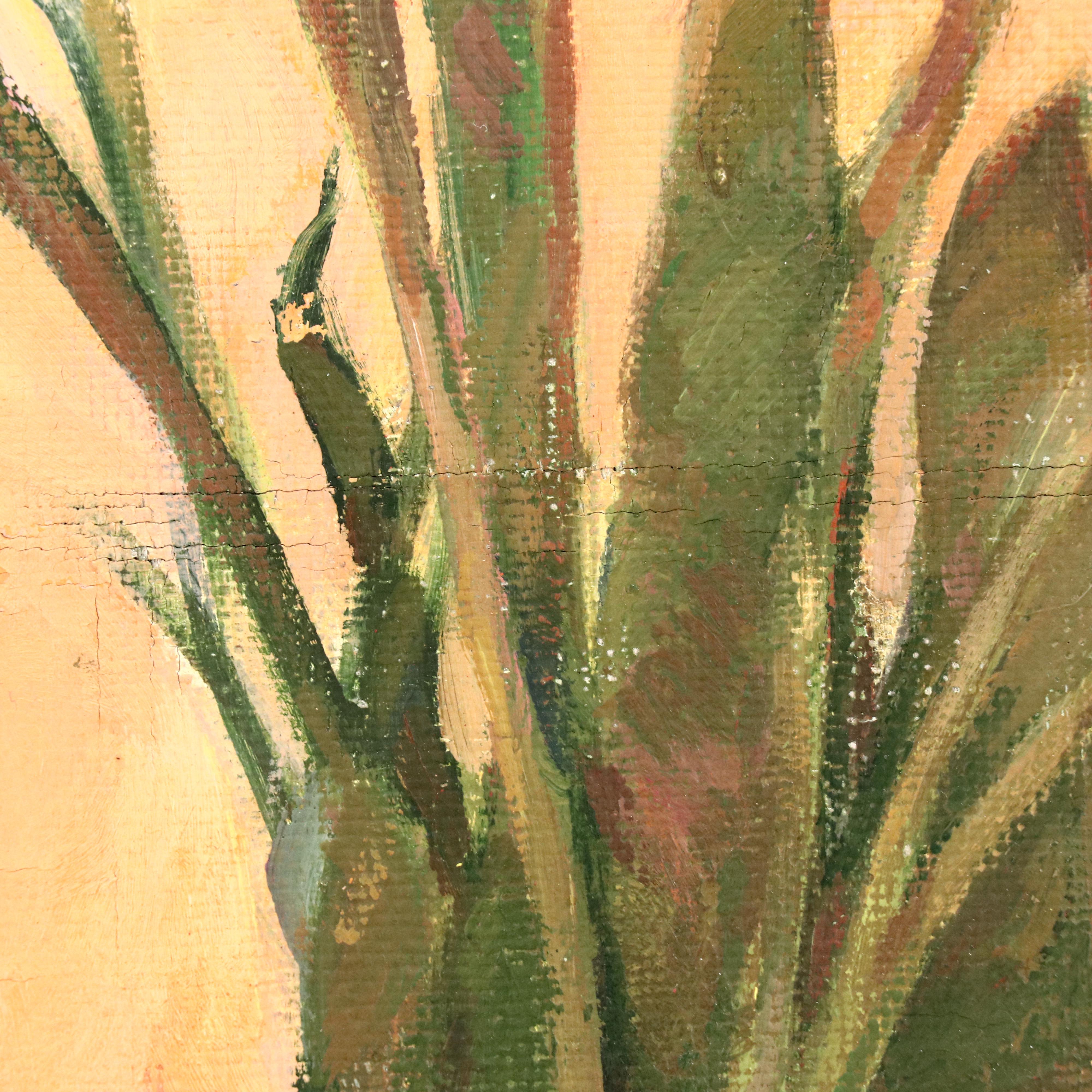 Sibijakova Ludmila Floral Still Life Oil Painting of Tulips "тюльпаны," 1964