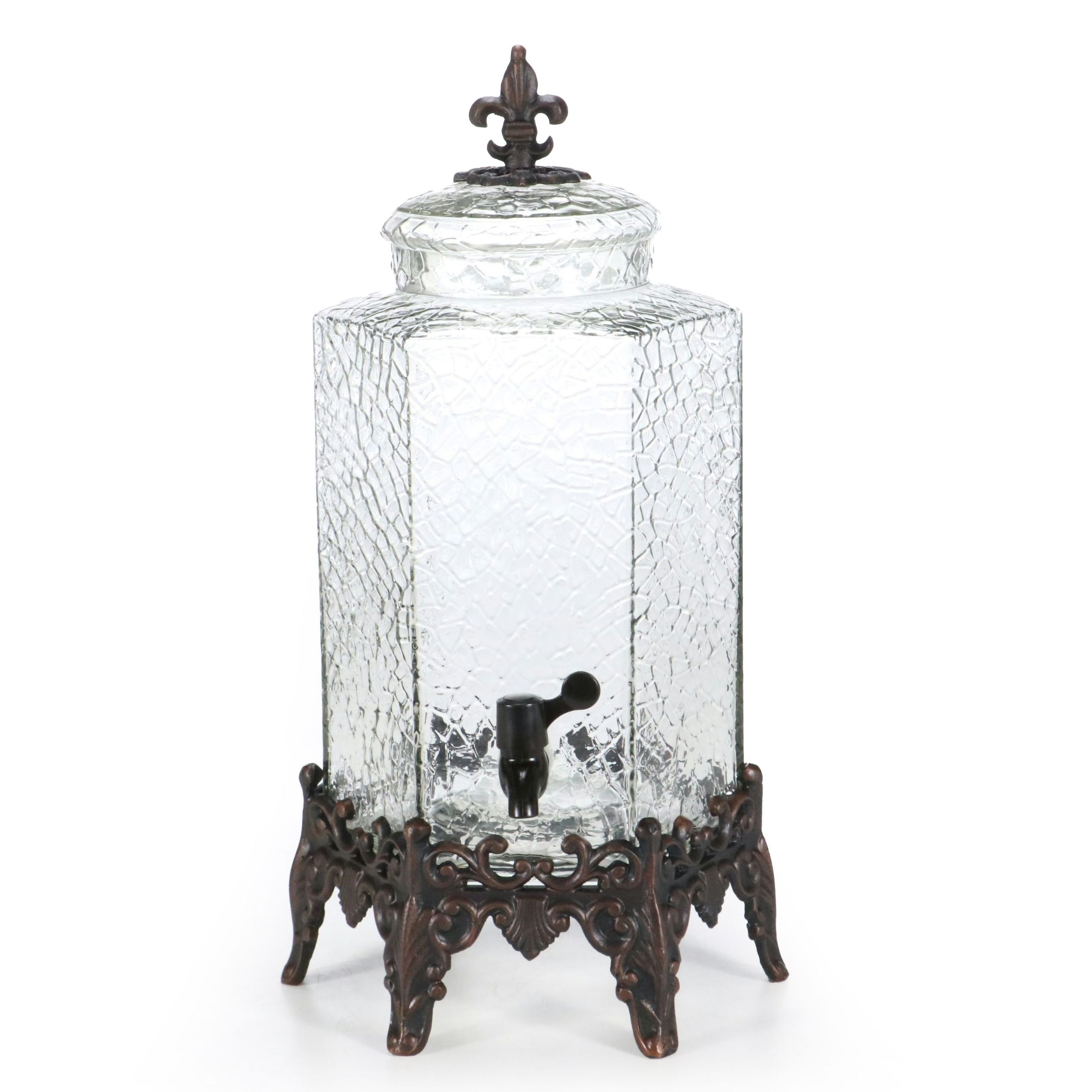 Valencia Glass Beverage Server with Cast Aluminum Pedestal