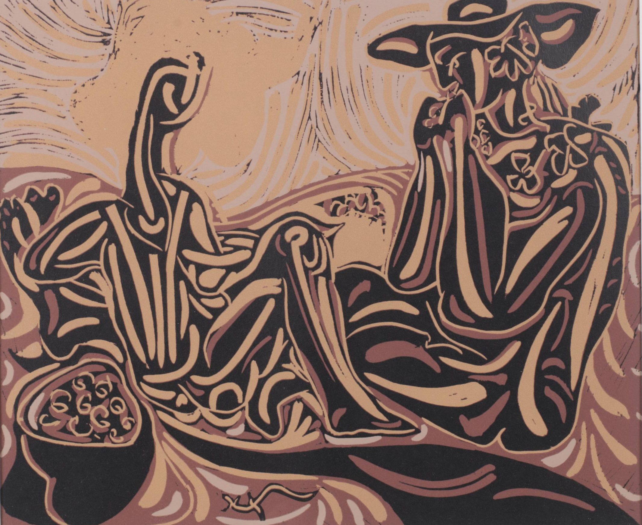 Pablo Picasso Linocut "Les Vendangeurs," 1962