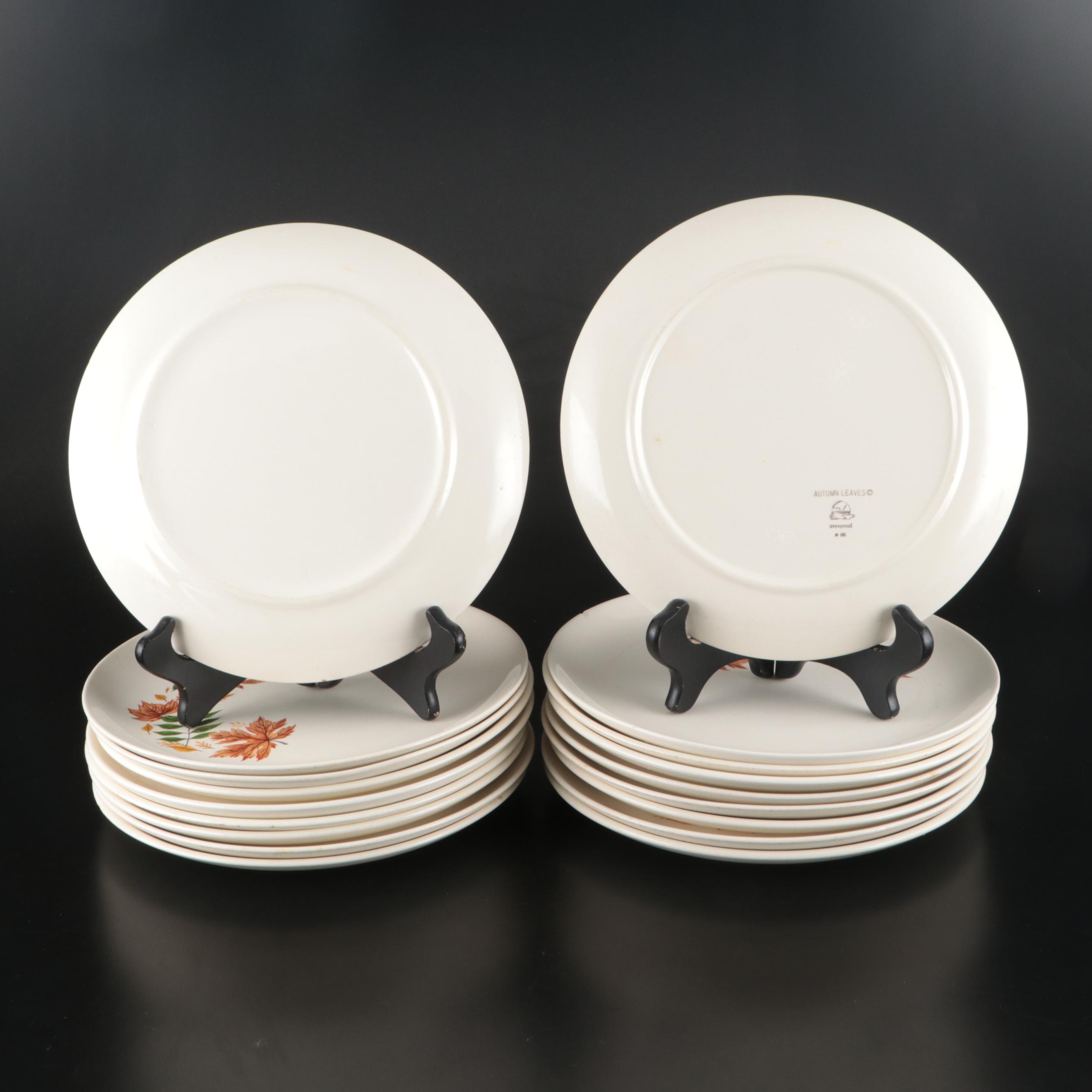 Salem "Autumn Leaves" Ceramic Dinnerware with Red Wing Pottery Deviled Egg Tray