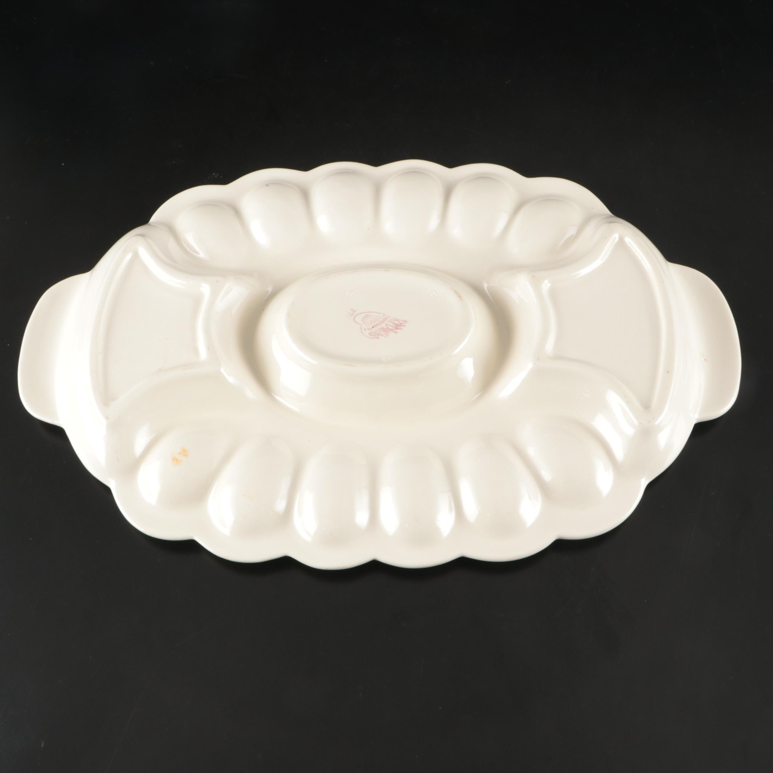 Salem "Autumn Leaves" Ceramic Dinnerware with Red Wing Pottery Deviled Egg Tray