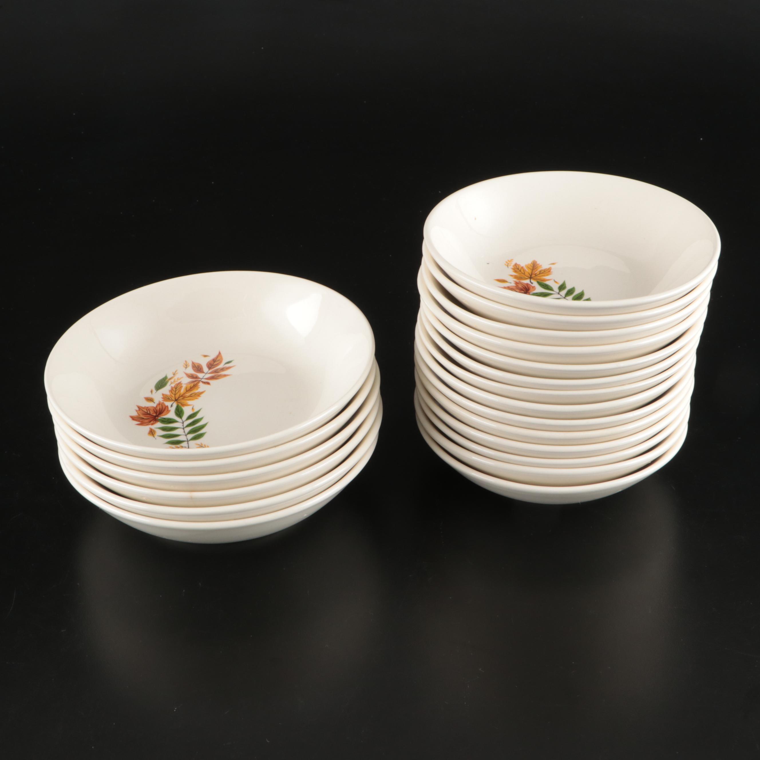 Salem "Autumn Leaves" Ceramic Dinnerware with Red Wing Pottery Deviled Egg Tray