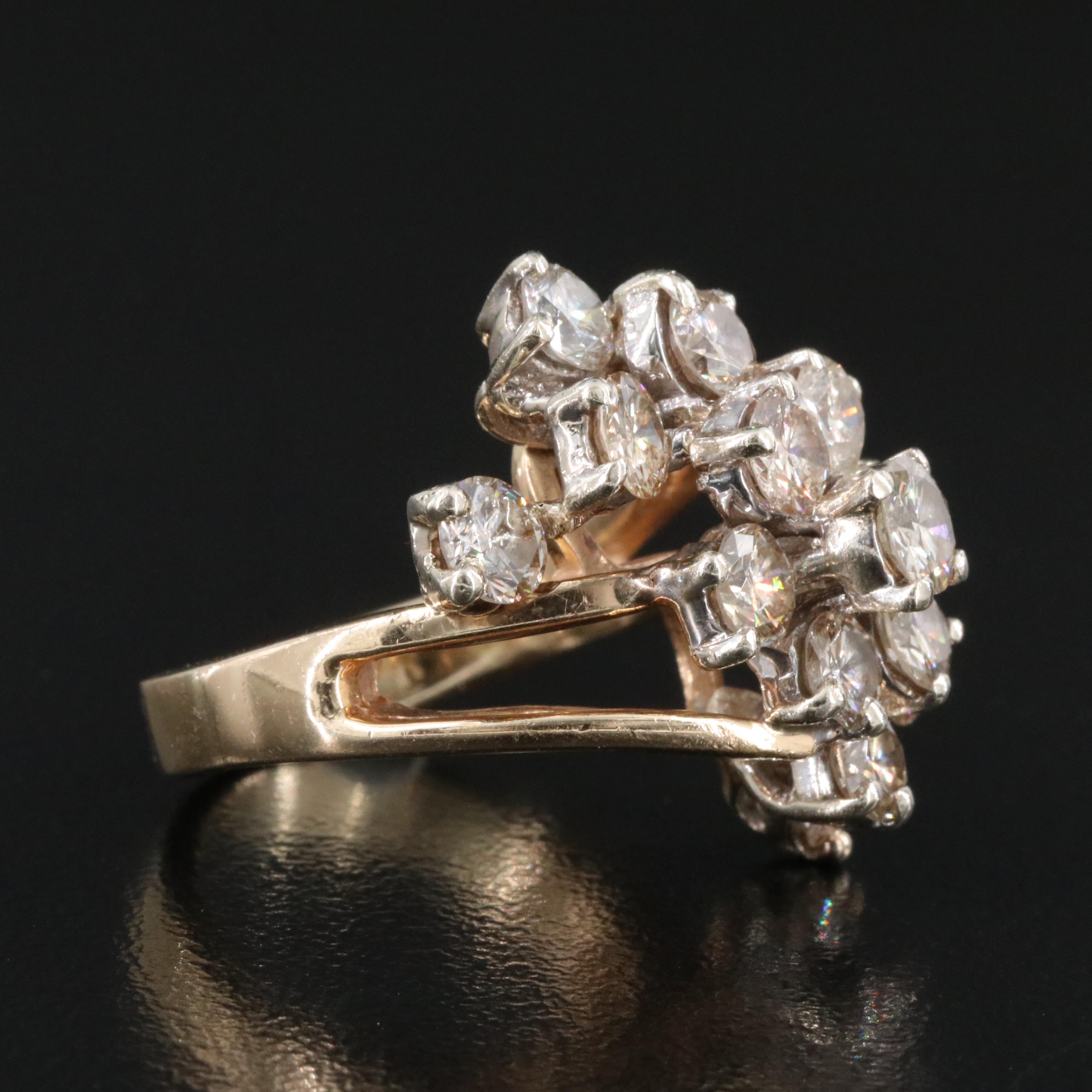 14K 3.50 CTW Diamond Waterfall Ring