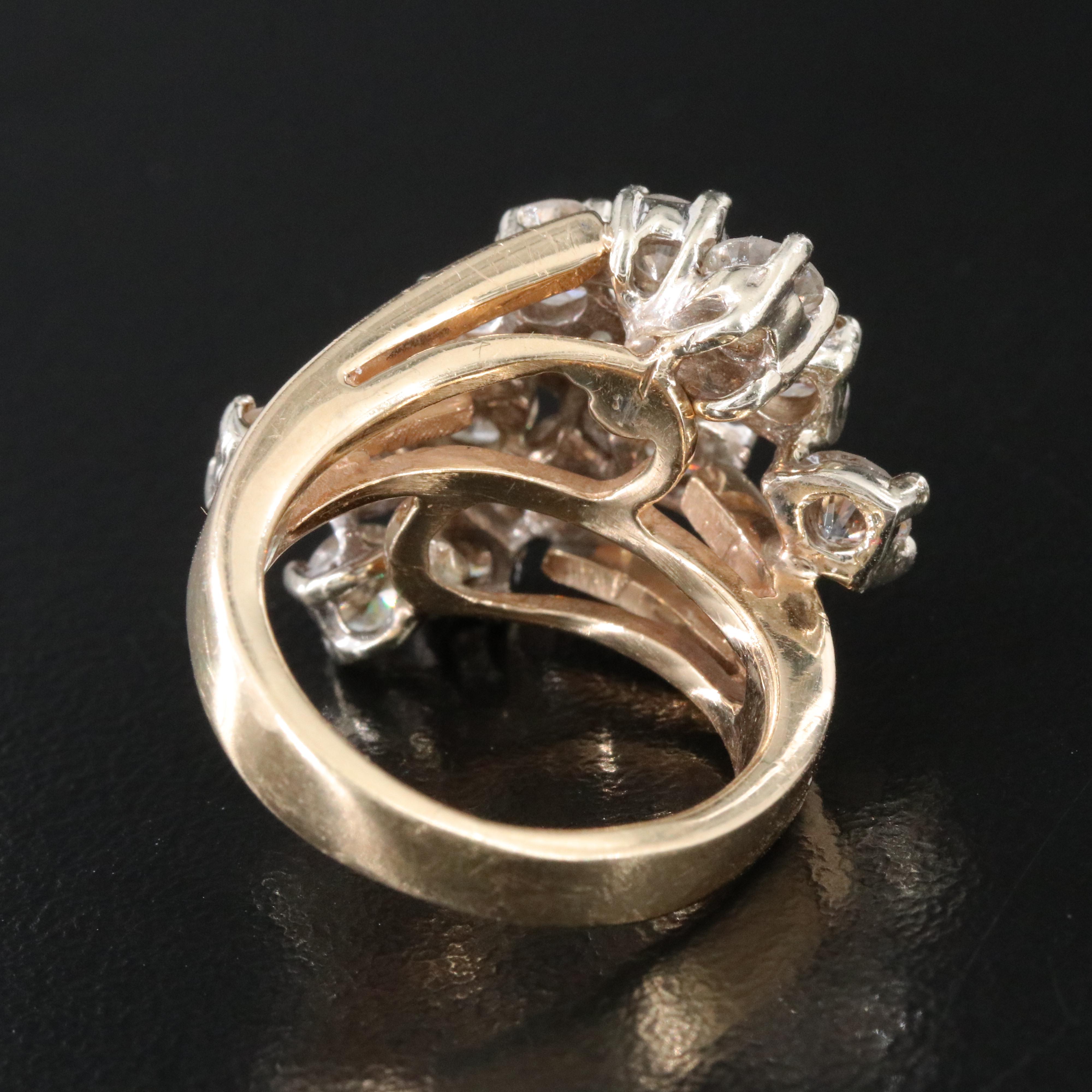 14K 3.50 CTW Diamond Waterfall Ring