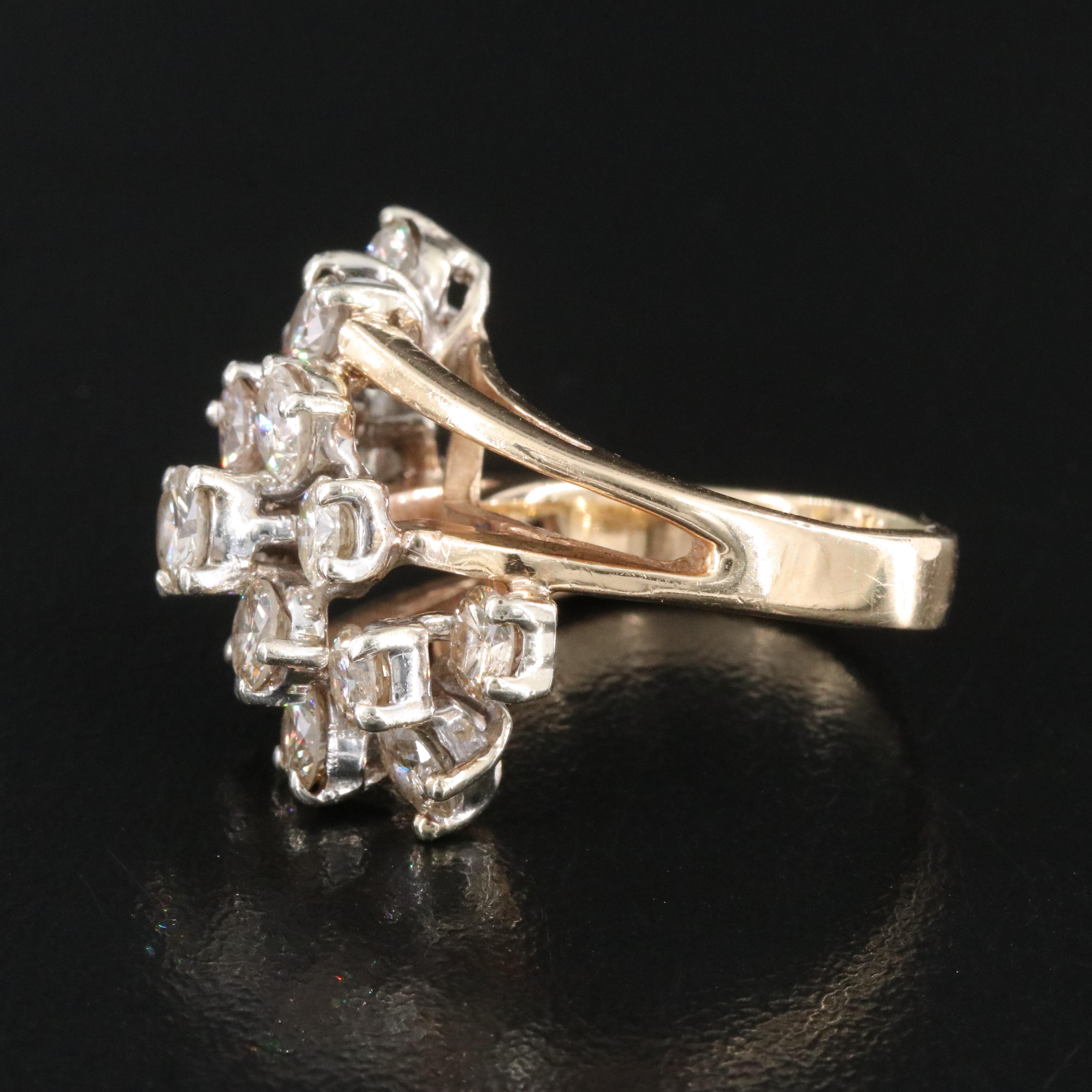 14K 3.50 CTW Diamond Waterfall Ring