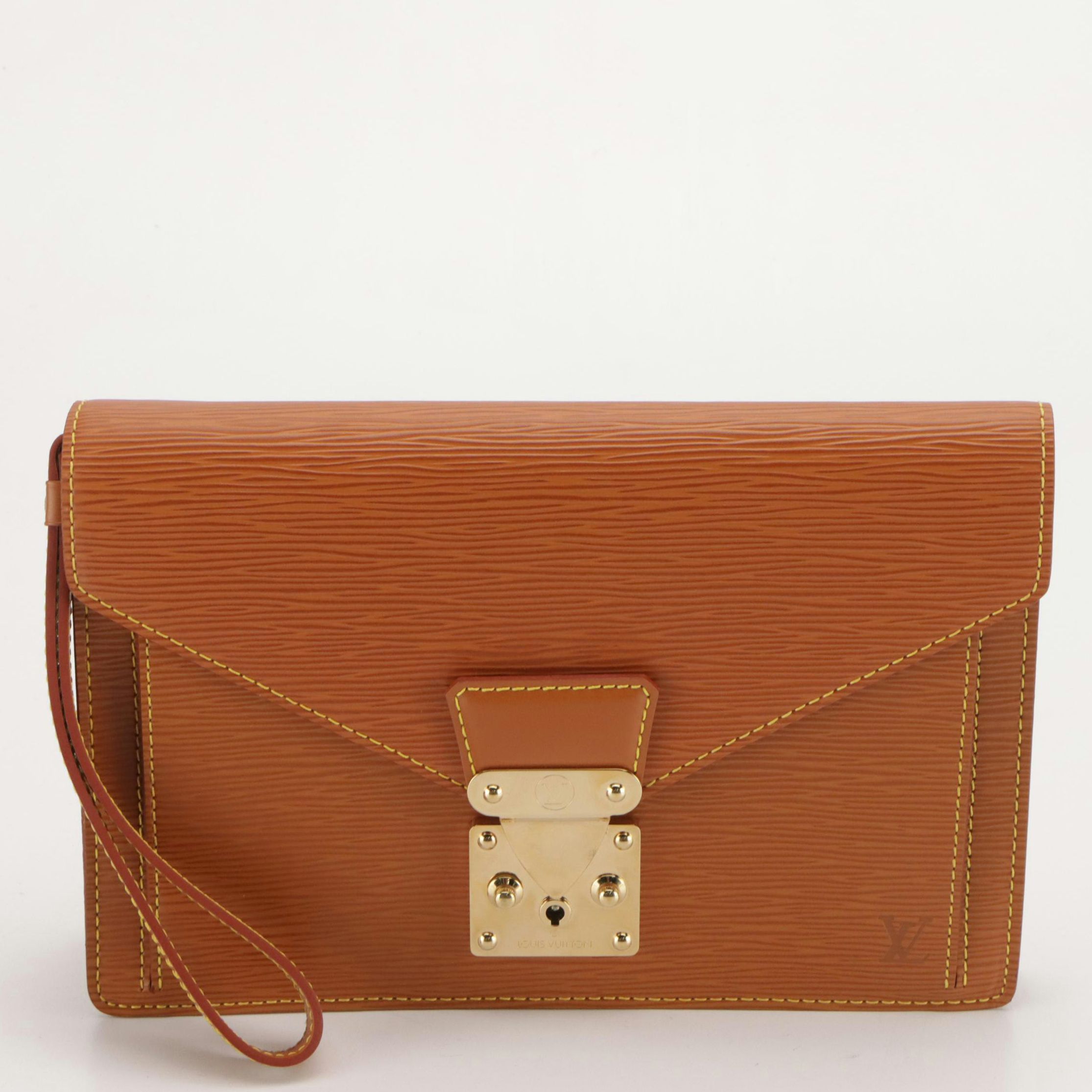 Louis Vuitton Sellier Dragonne Wristlet Clutch in Brown Epi Leather