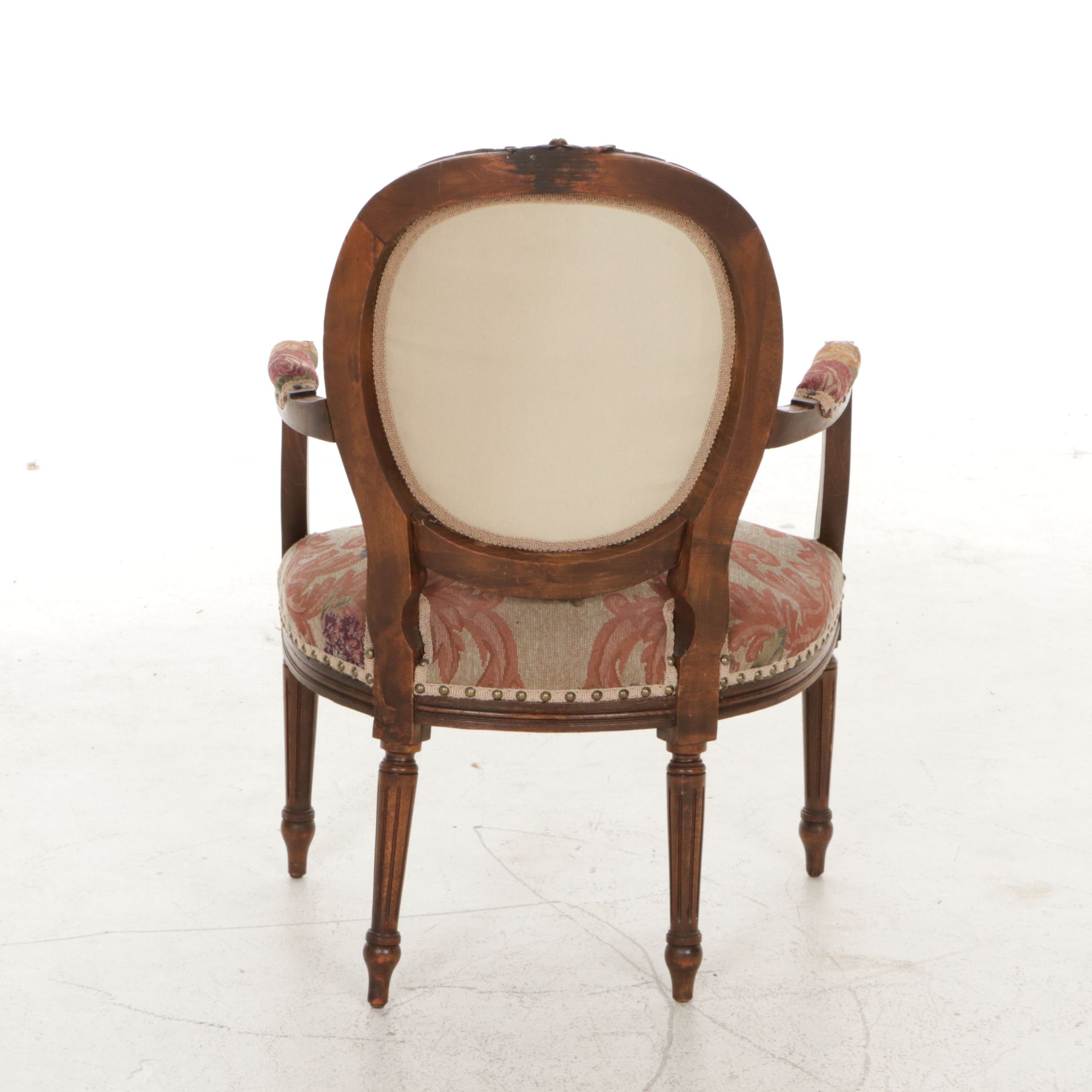 Louis XVI Style Oval Back Armchair, Early to Mid-20th Century