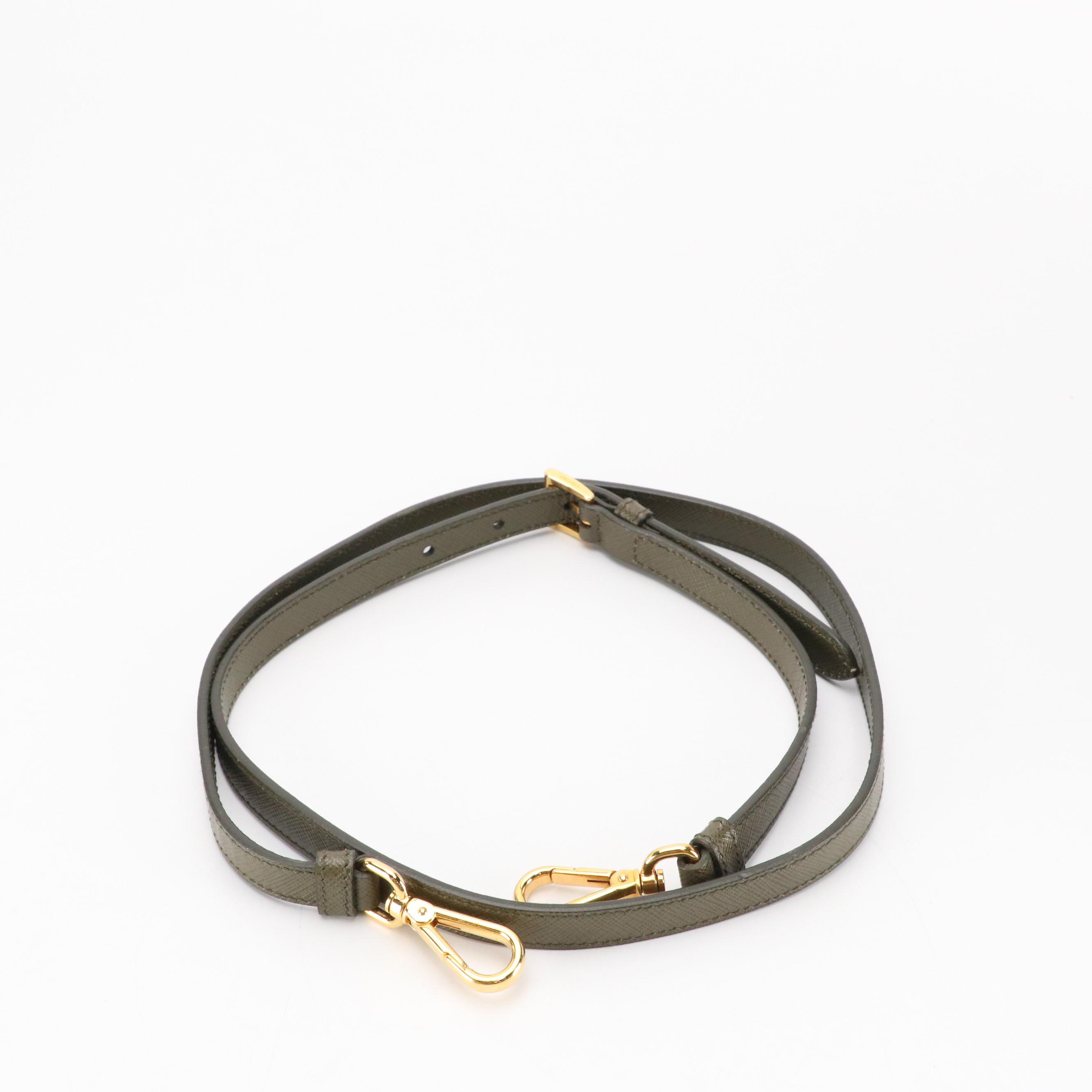 Prada Promenade Dome Two-Way Bag in Military Green Saffiano Lux Leather