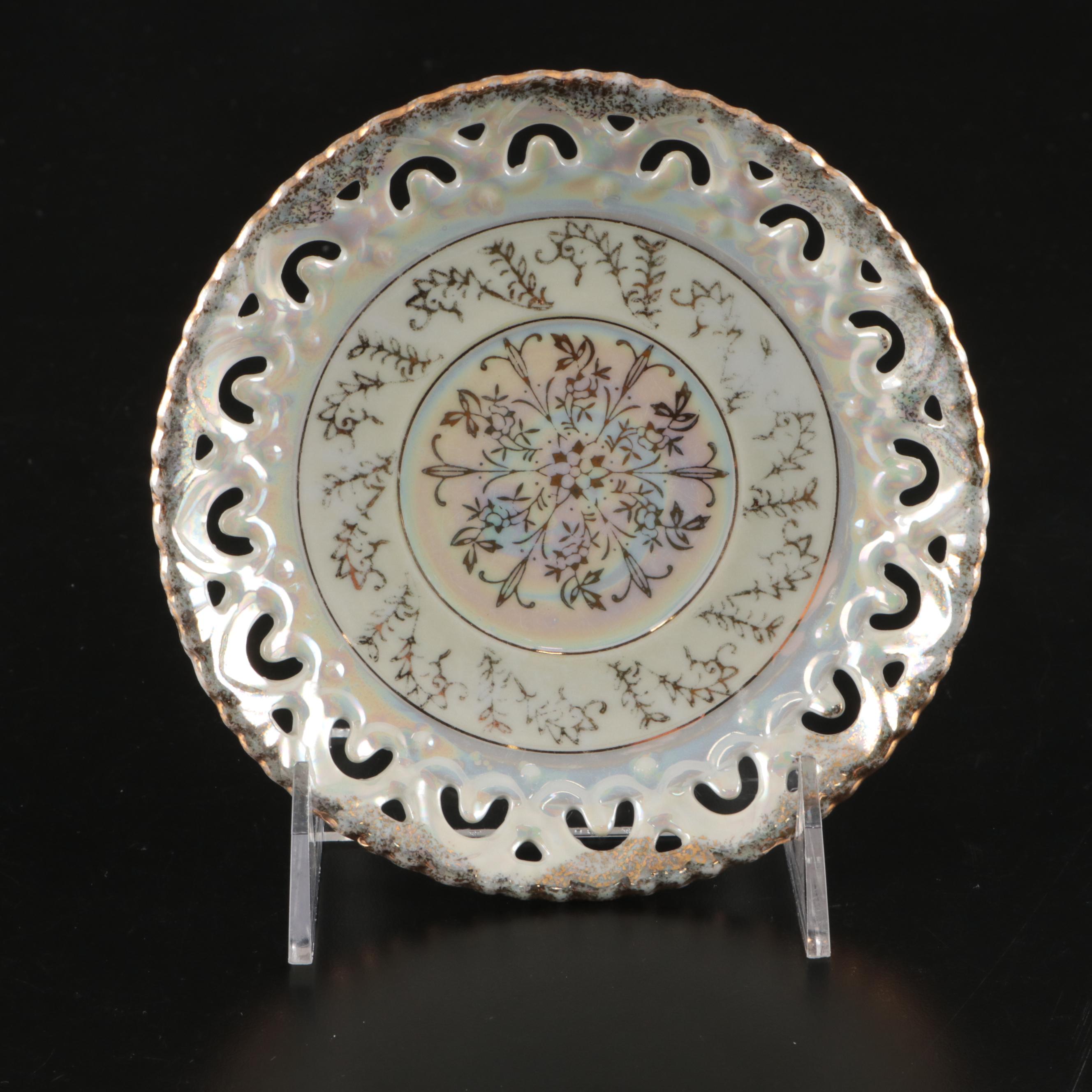 Yamato Japanese Lusterware Cups and Saucers with Footed Dessert Cups