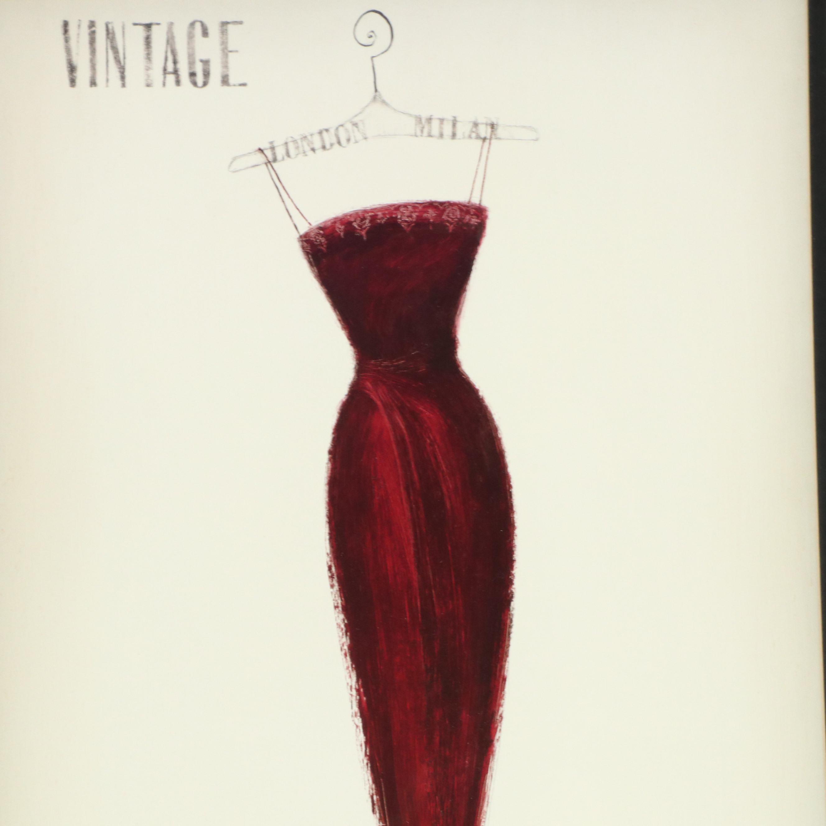 Offset Lithograph Poster After Emily Adams "Vintage" Dress
