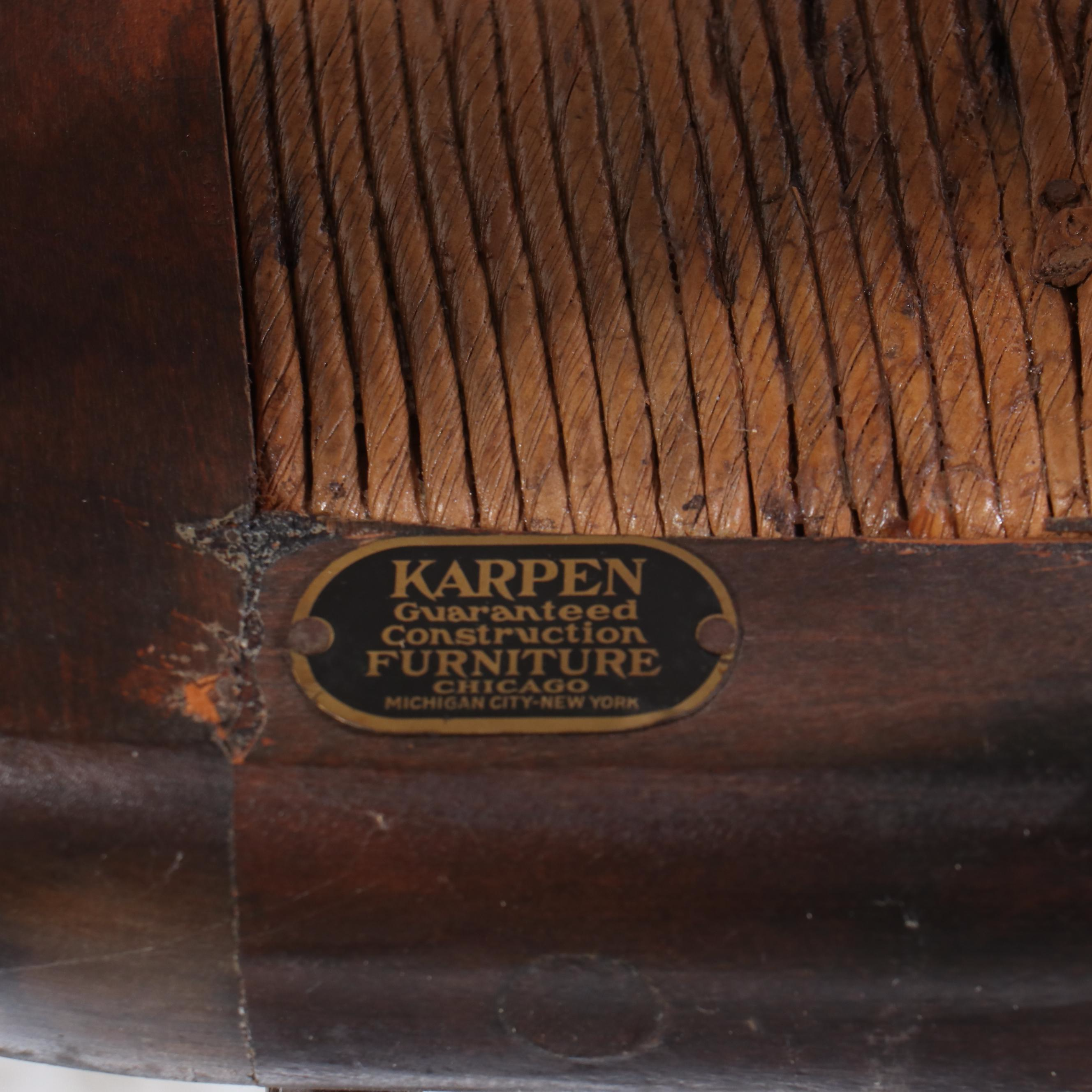 Karpen Walnut Windsor Chair with Woven Seat