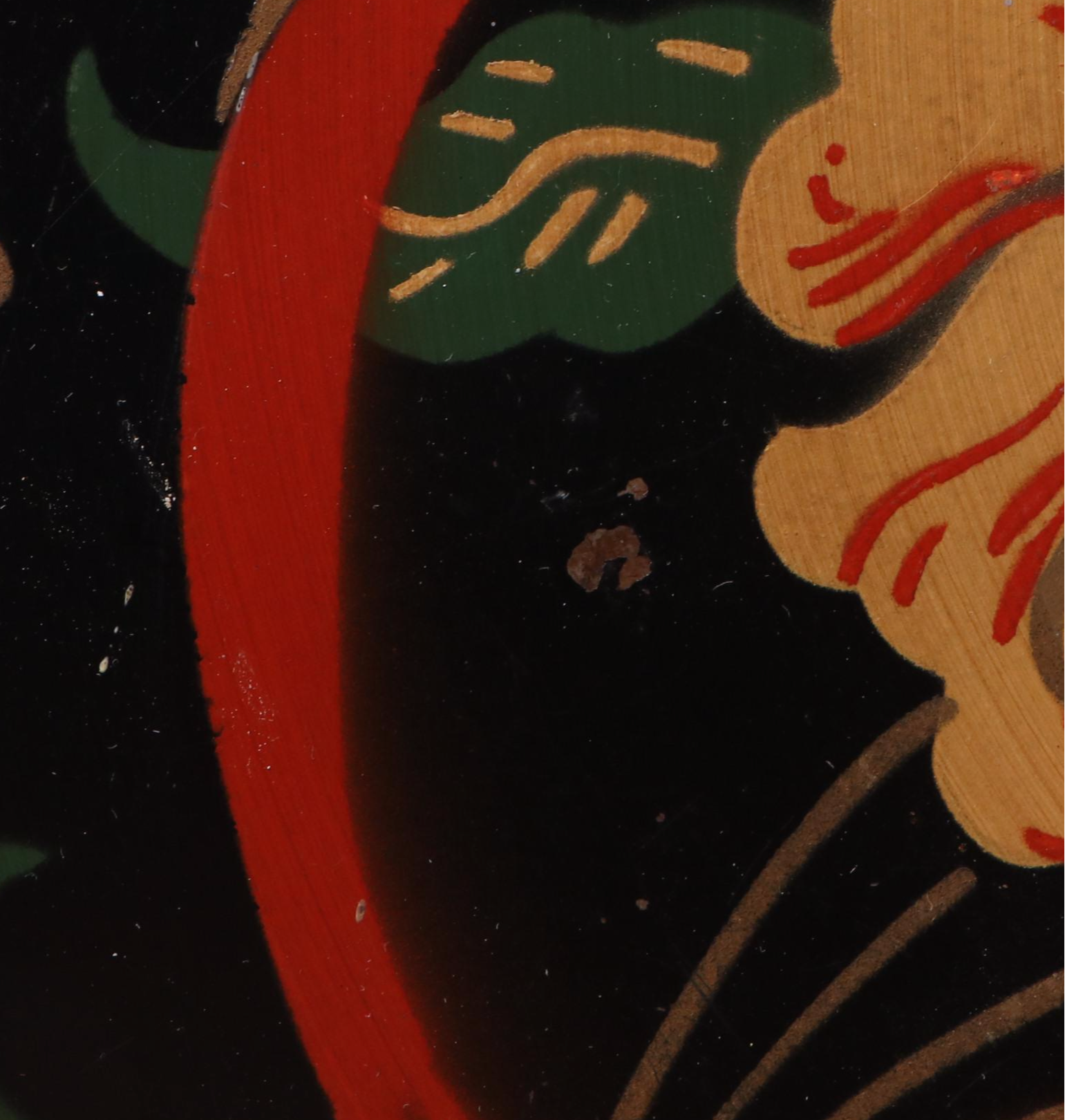 The American Art Company Social Supper Toleware Round Tray, Mid-20th Century