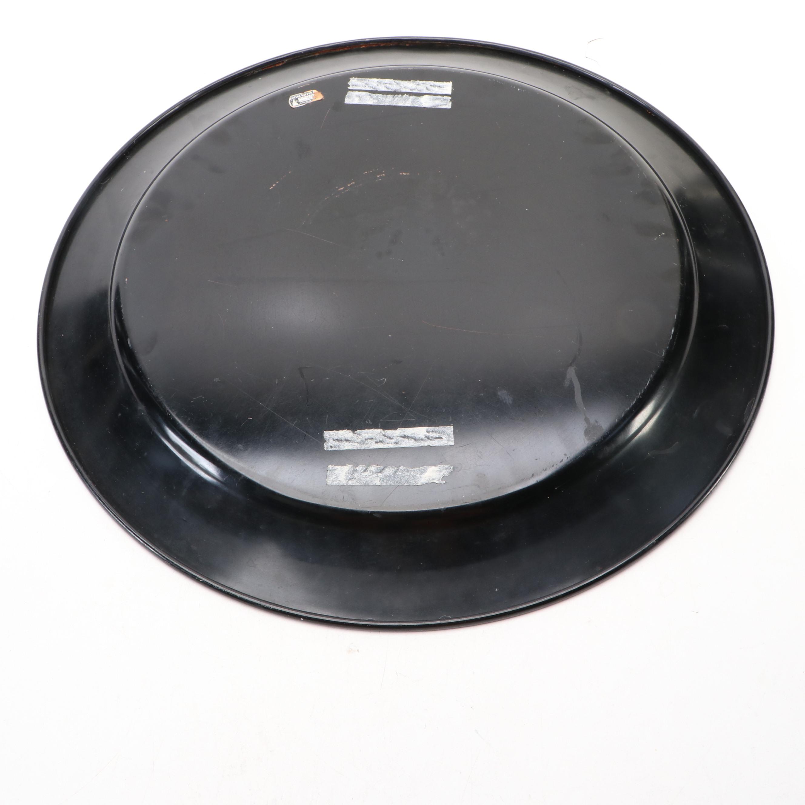 The American Art Company Social Supper Toleware Round Tray, Mid-20th Century