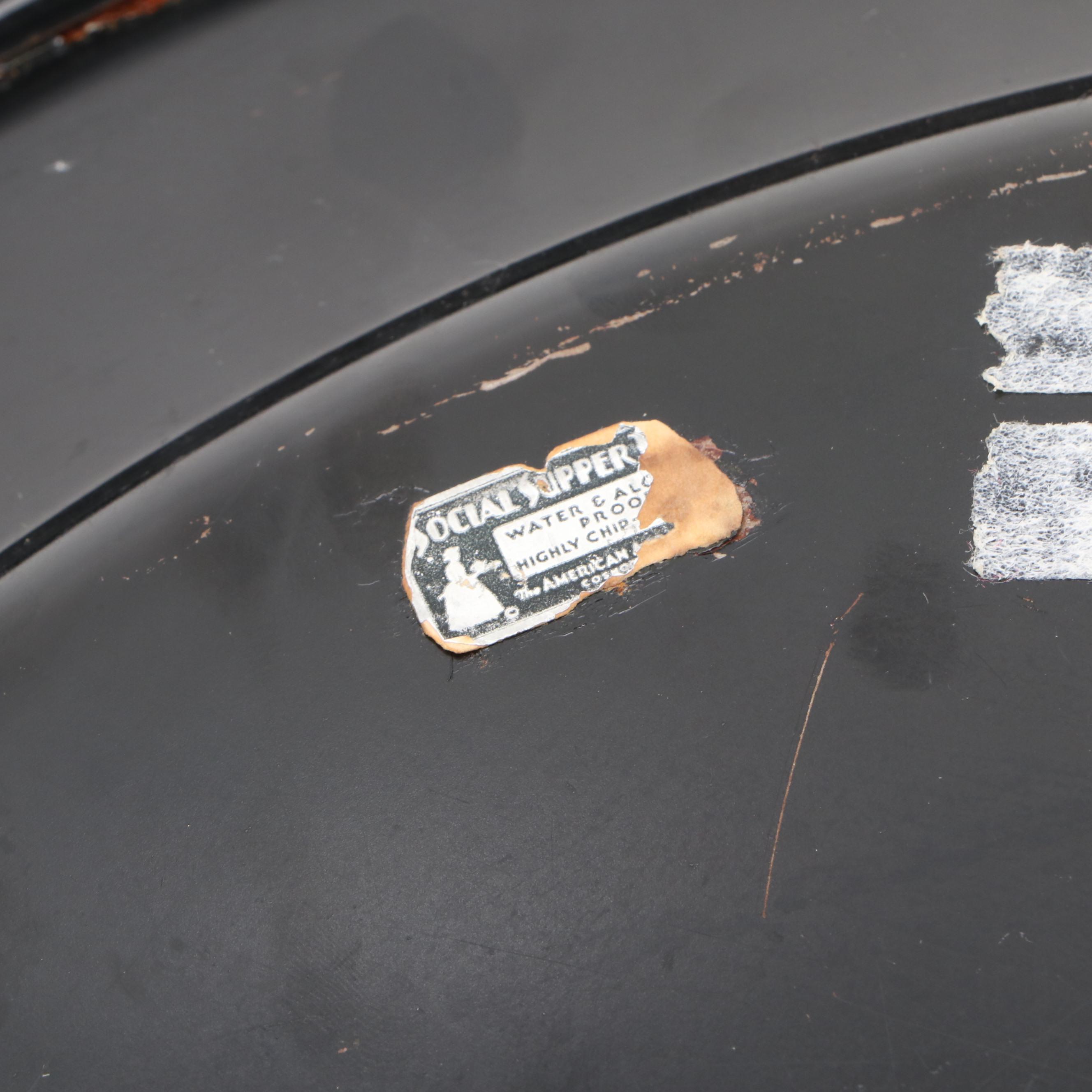 The American Art Company Social Supper Toleware Round Tray, Mid-20th Century