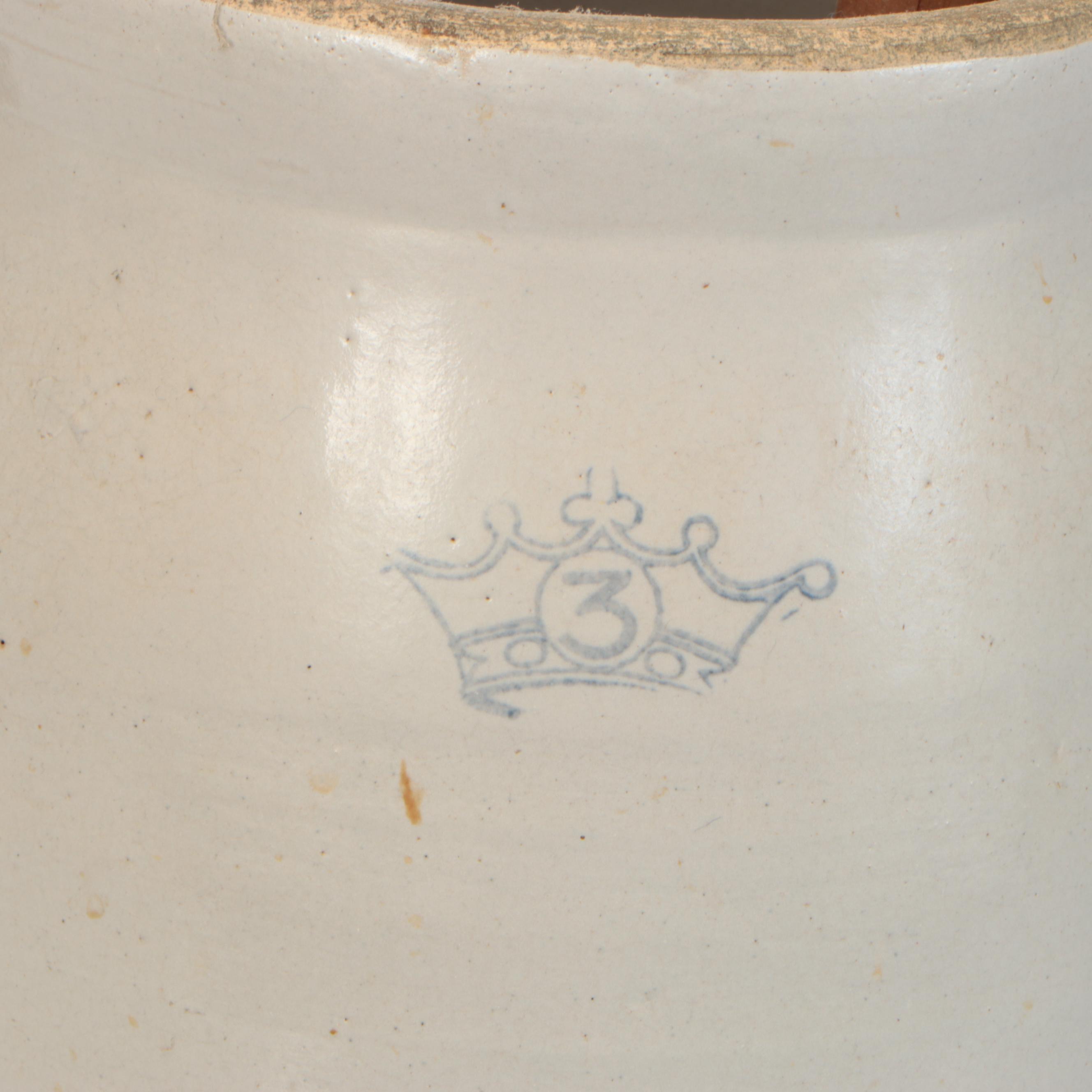 Stoneware Butter Churn with Wooden Dasher, Late 19th/Early 20th Century