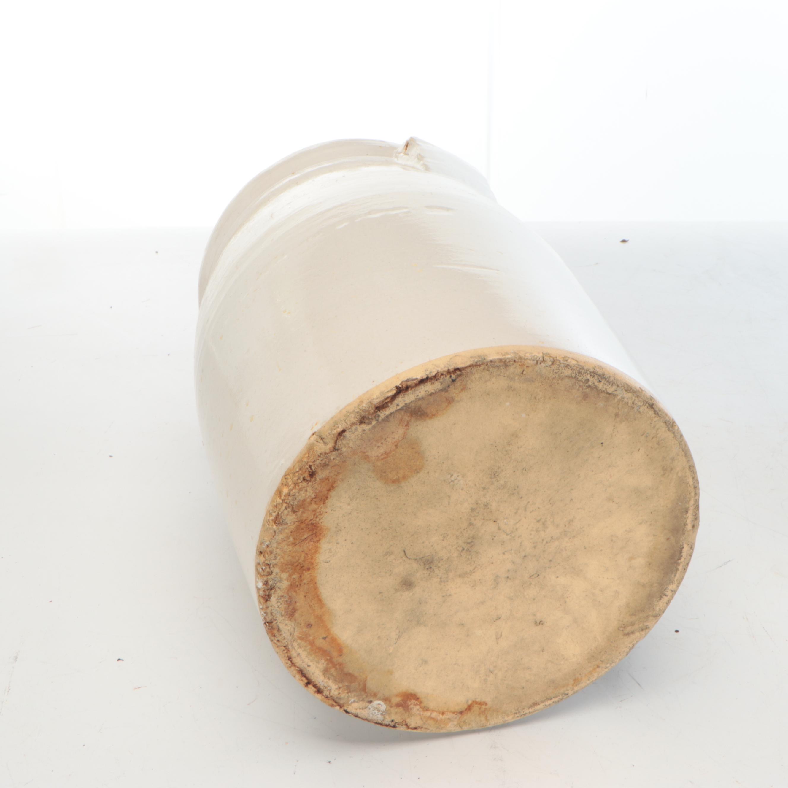 Stoneware Butter Churn with Wooden Dasher, Late 19th/Early 20th Century