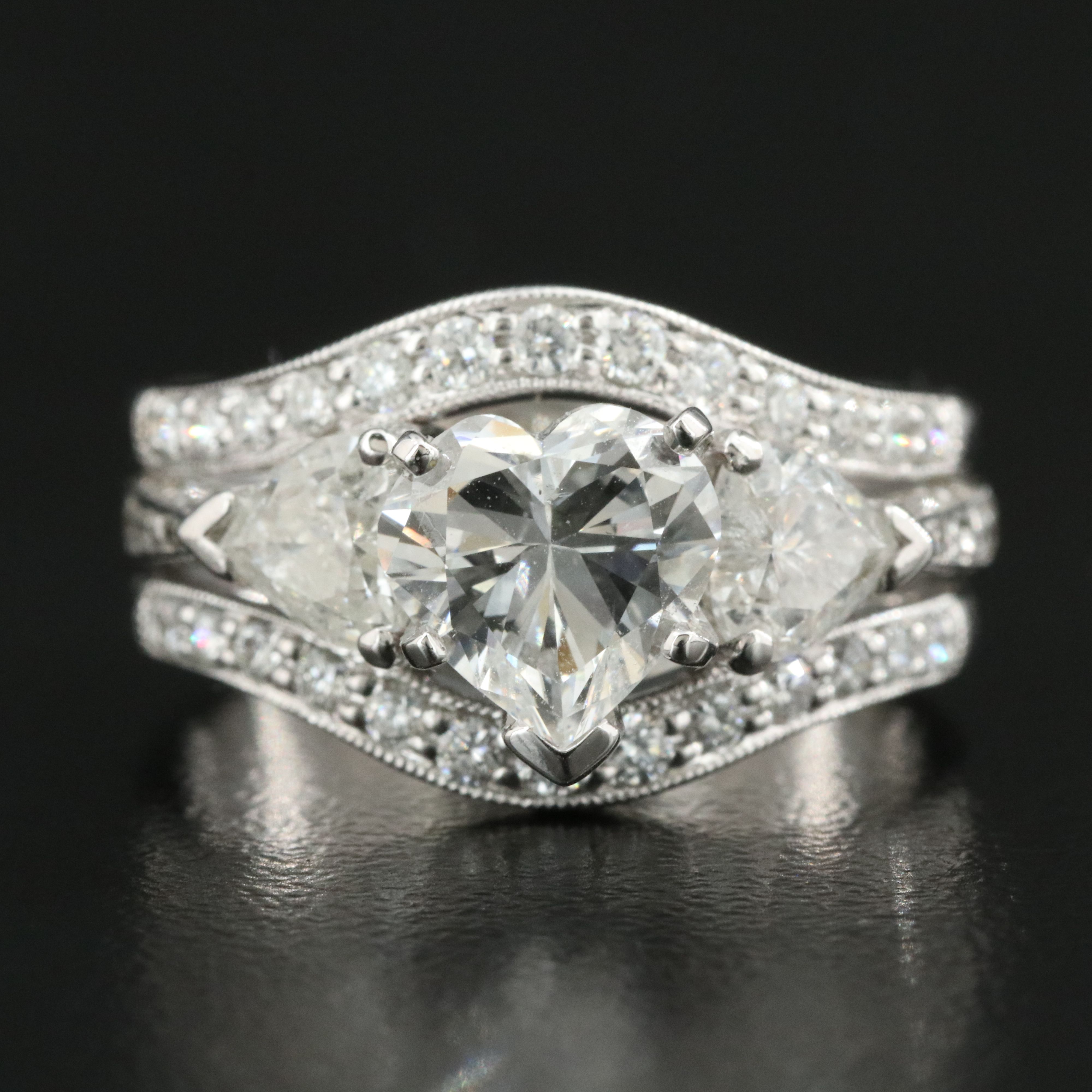 14K and 18K 3.21 CTW Diamond Ring with GIA Report