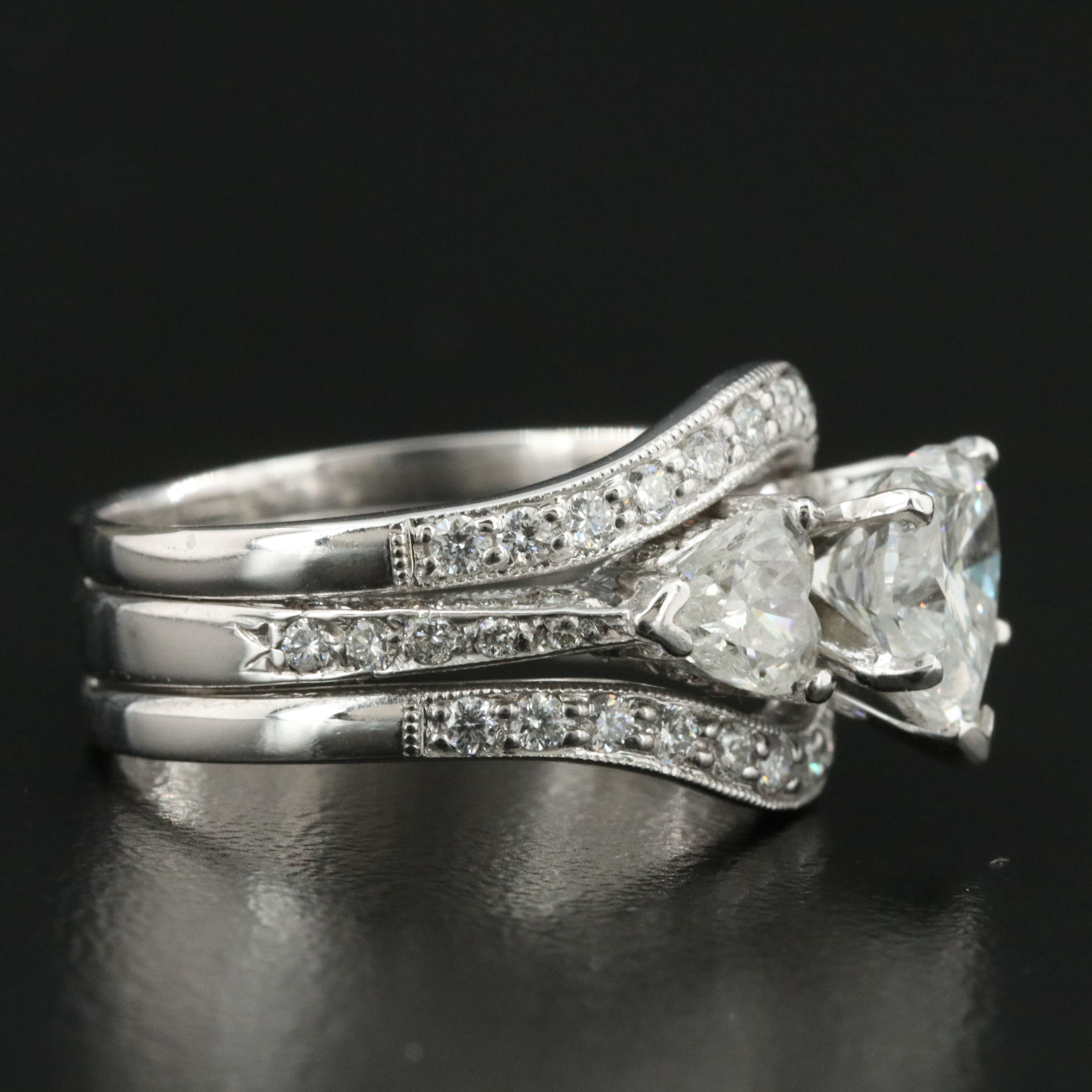 14K and 18K 3.21 CTW Diamond Ring with GIA Report