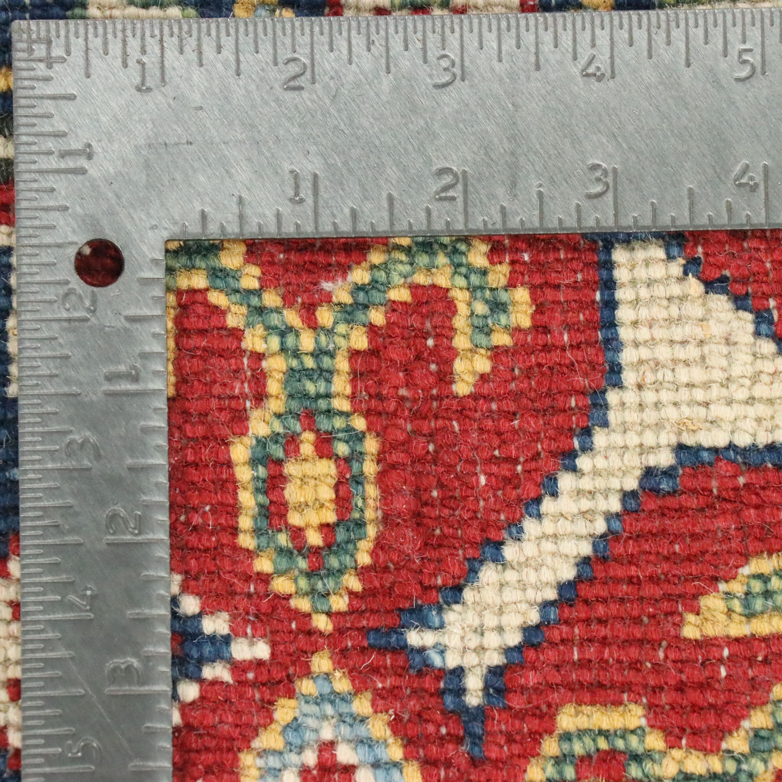 5'1 x 6'7 Hand-Knotted Pakistani Kazak Area Rug