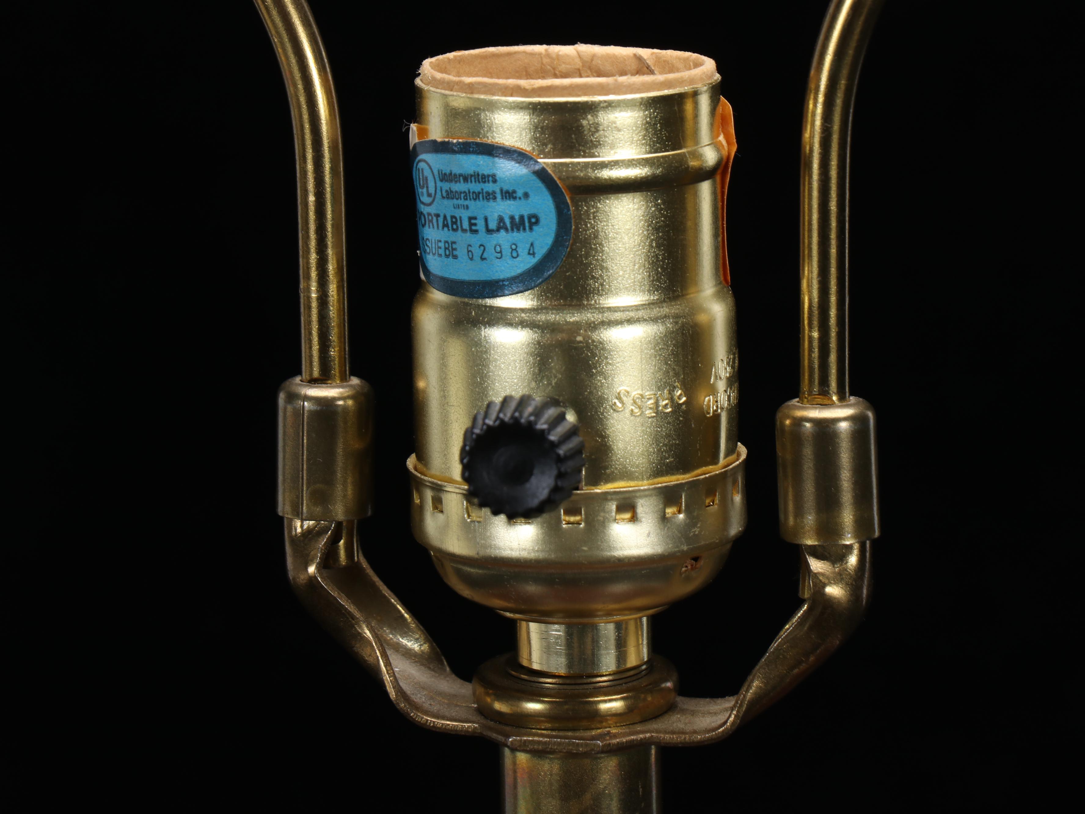 Chinese Porcelain Flower Motif Vase Table Lamp & Box Pleat Silk Shade