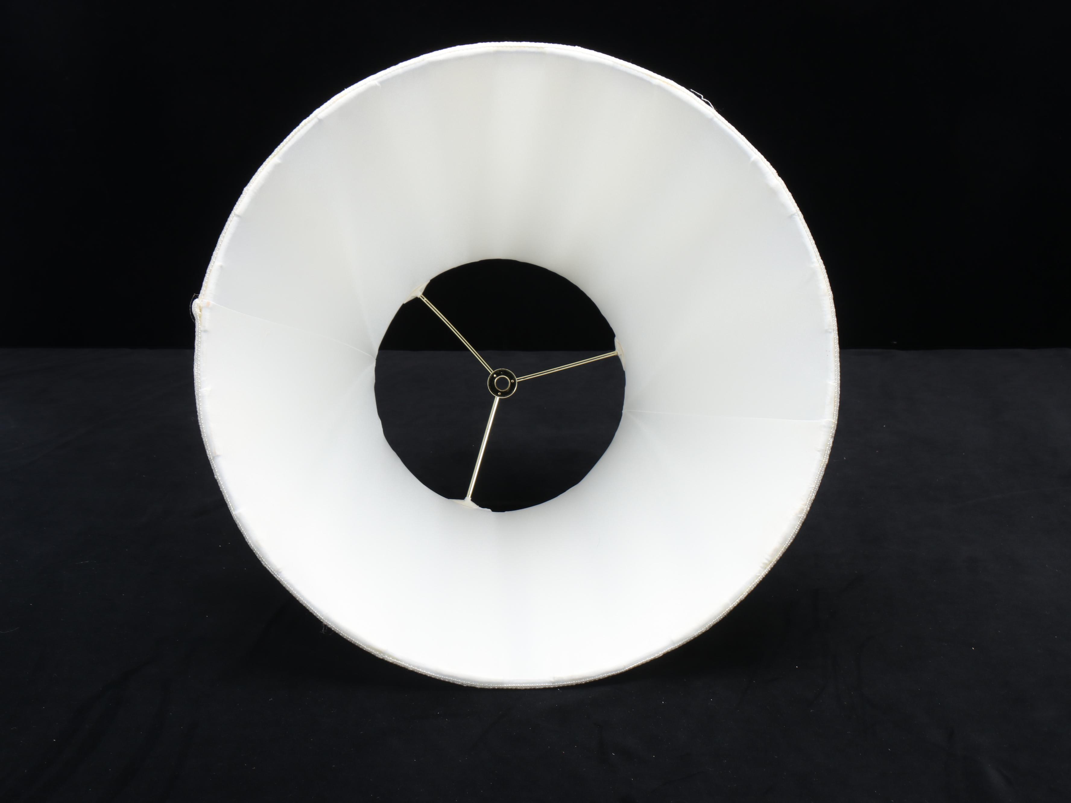 Chinese Porcelain Flower Motif Vase Table Lamp & Box Pleat Silk Shade