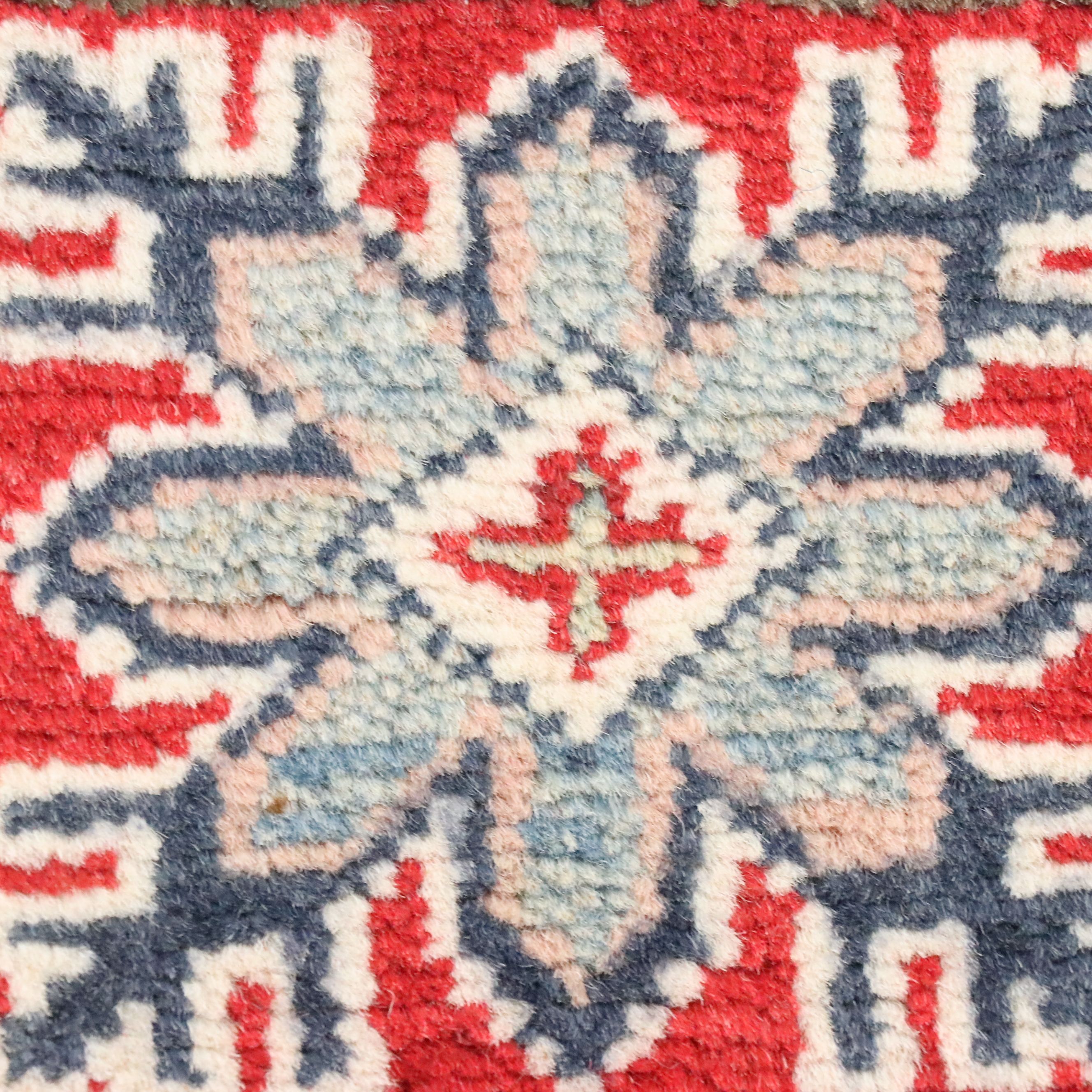 5' x 6'5 Hand-Knotted Pakistani Kazak Area Rug