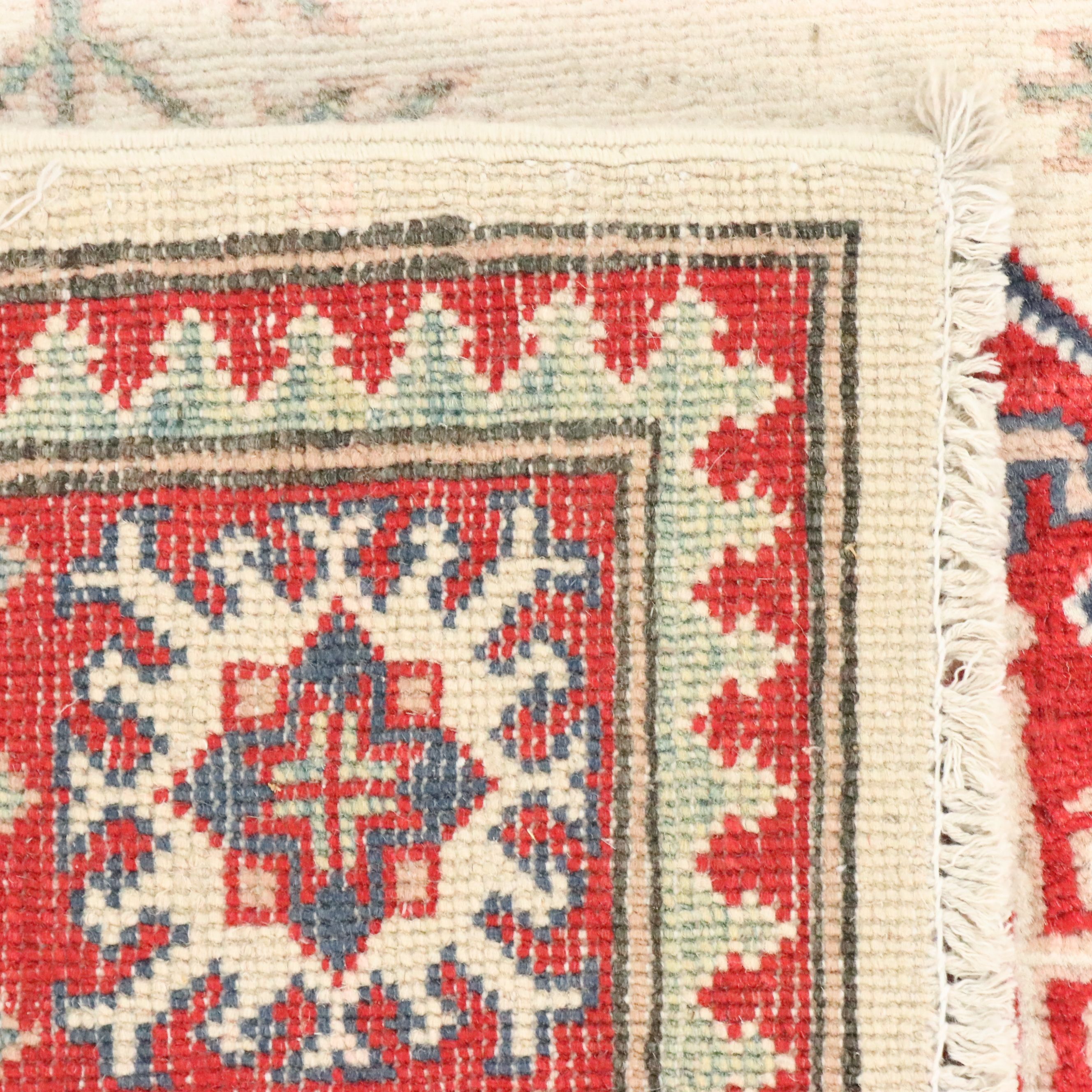 5' x 6'5 Hand-Knotted Pakistani Kazak Area Rug